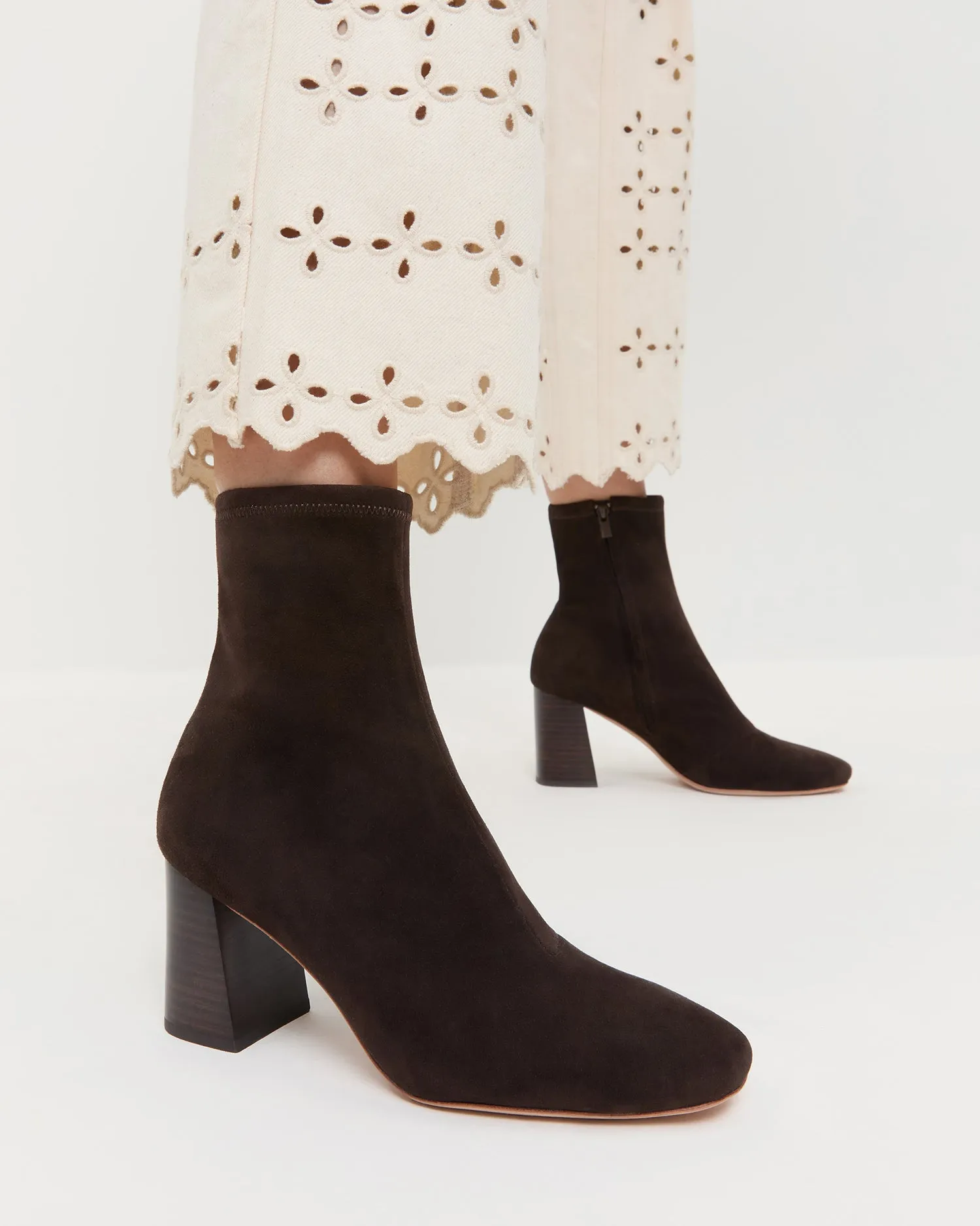 Elise Brown Suede Stretch Bootie sold by Loeffler Randall product image thumbnail 2