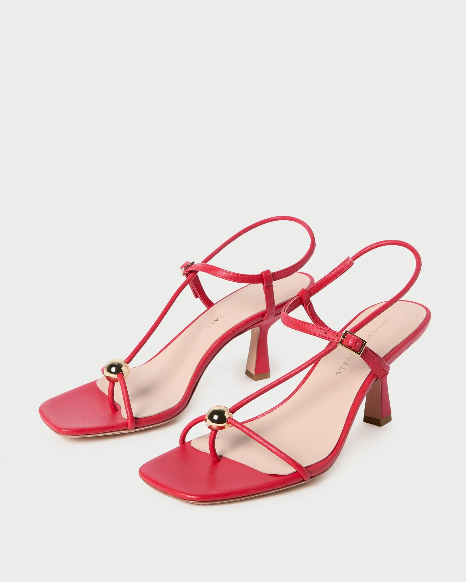 Triana Red Leather Mid-Heel Sandal sold by Loeffler Randall product image thumbnail 4