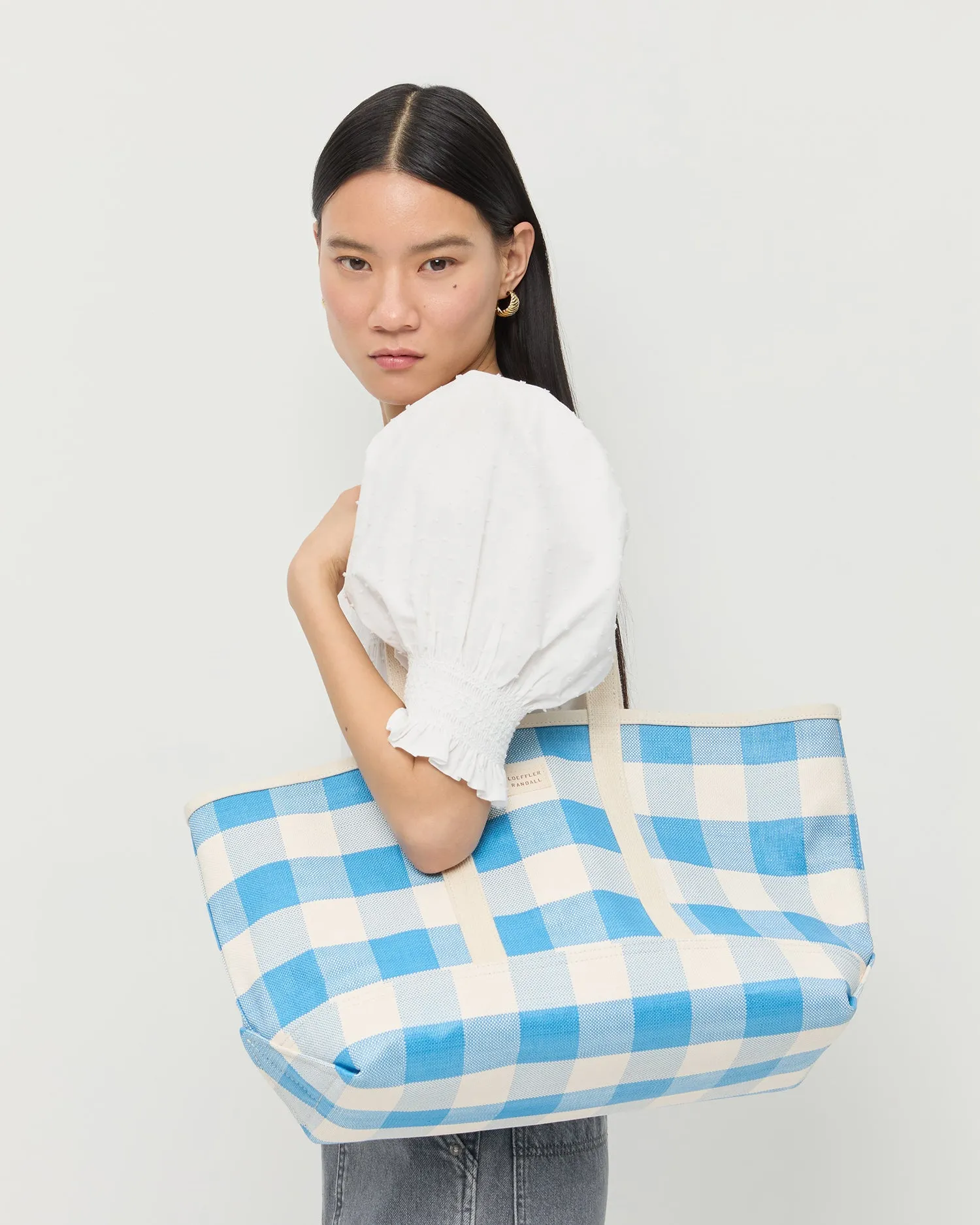 Deanie Blue Gingham Tote sold by Loeffler Randall product image thumbnail 5