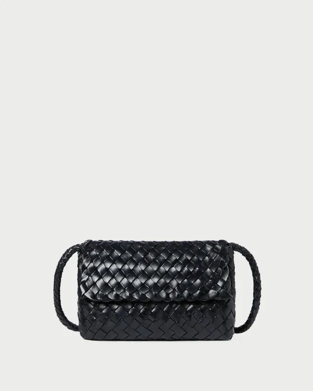 Vinnie Black Woven Leather Crossbody sold by Loeffler Randall