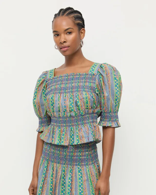 Nicola Smocked Blouse sold by Loeffler Randall