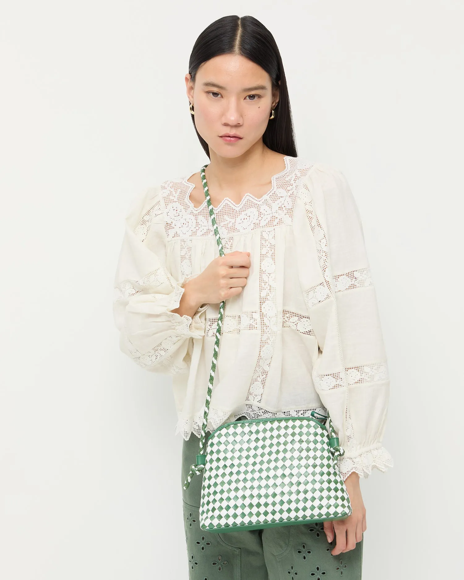 Mallory Emerald/White Woven Crossbody sold by Loeffler Randall product image thumbnail 5