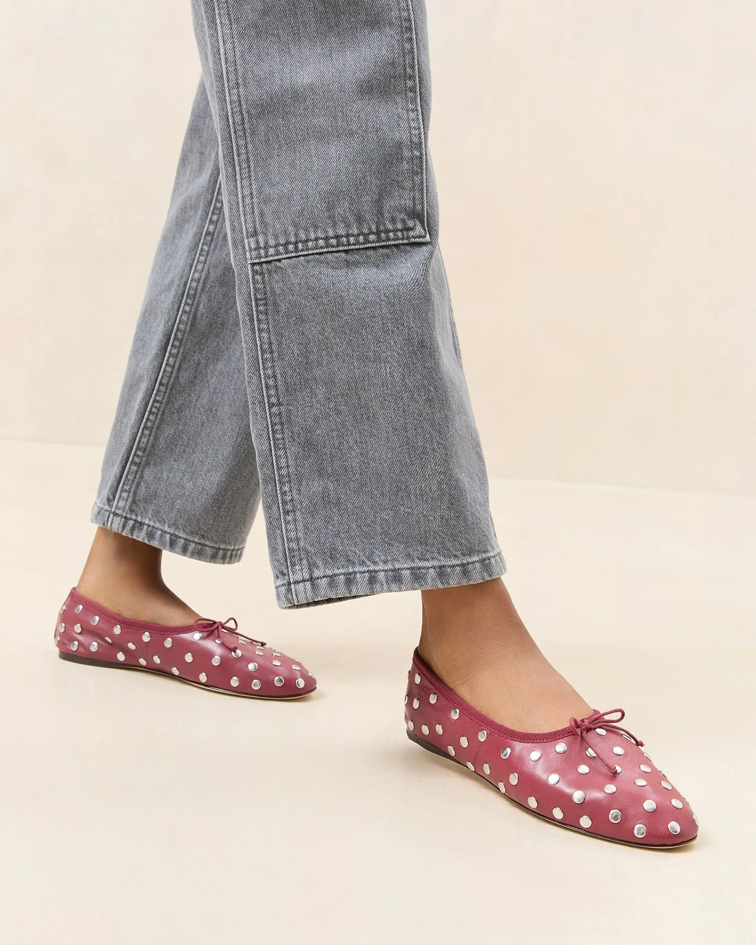 Landon Wine/Silver Ballet Flat sold by Loeffler Randall product image thumbnail 2