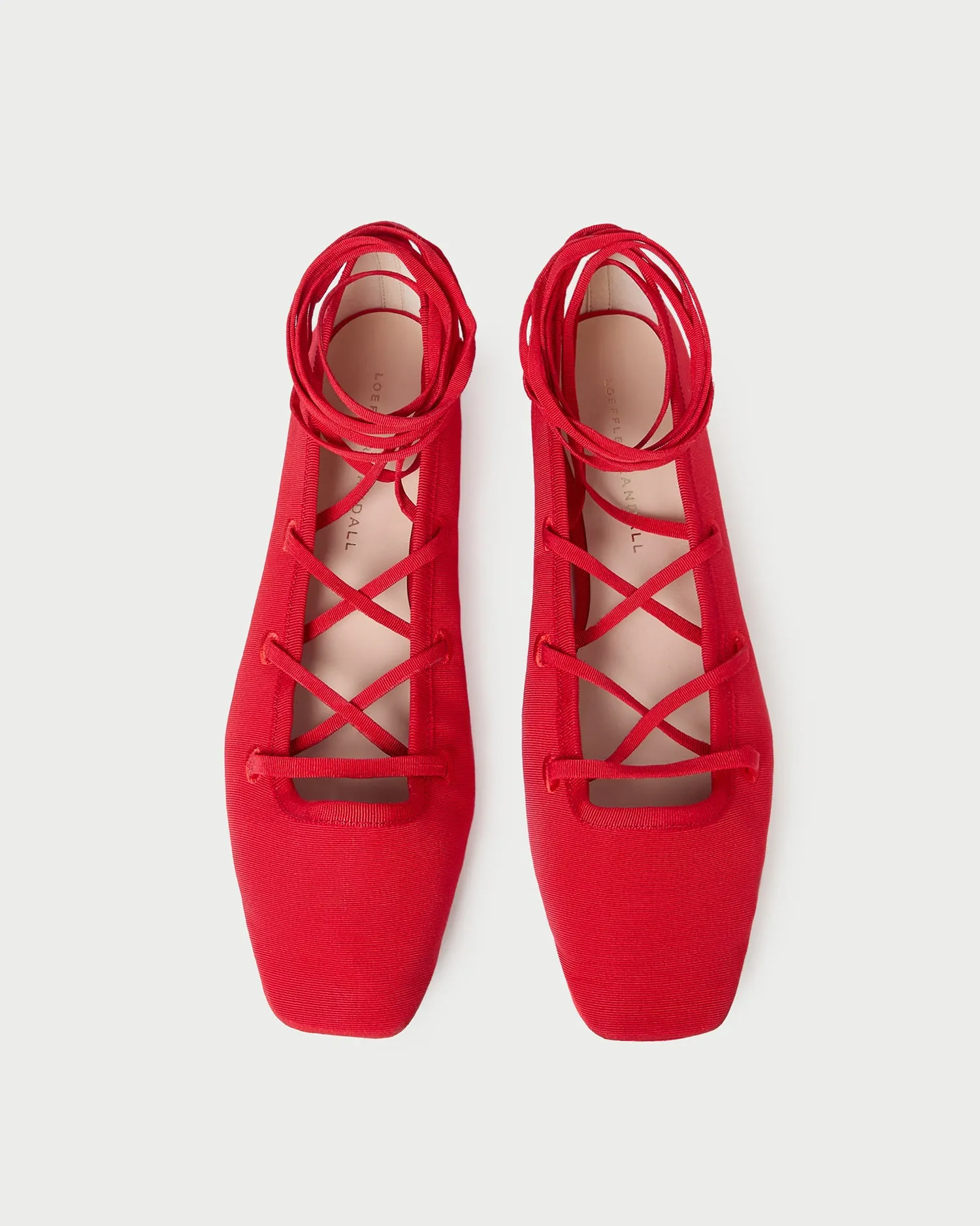 Louisa Red Lace-Up Ballet Flat sold by Loeffler Randall