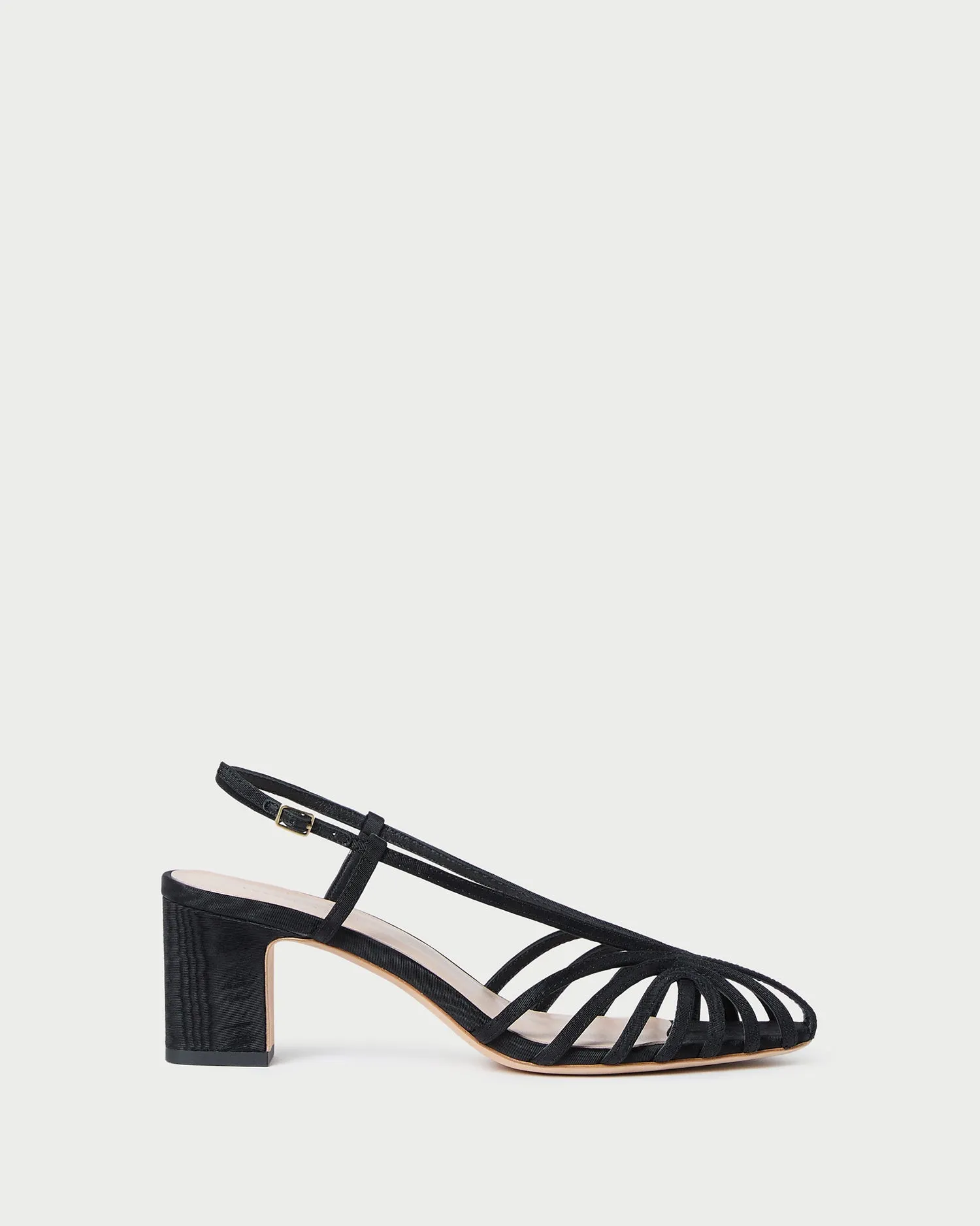 Priscilla Black Moiré Heeled Sandal sold by Loeffler Randall