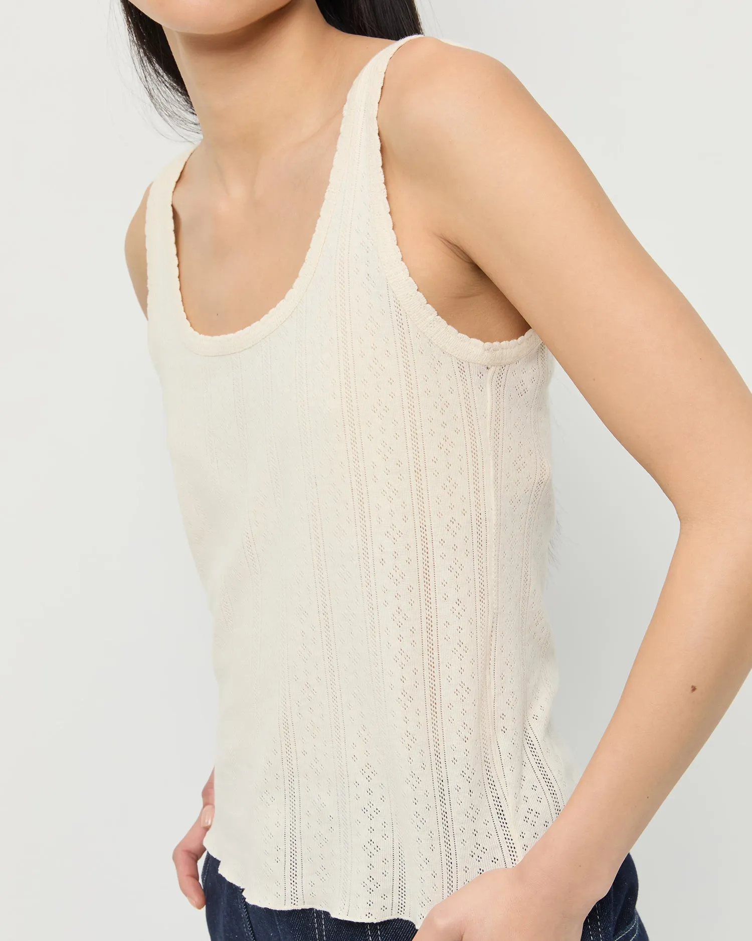 Rylee Pointelle Tank Top sold by Loeffler Randall product image thumbnail 4