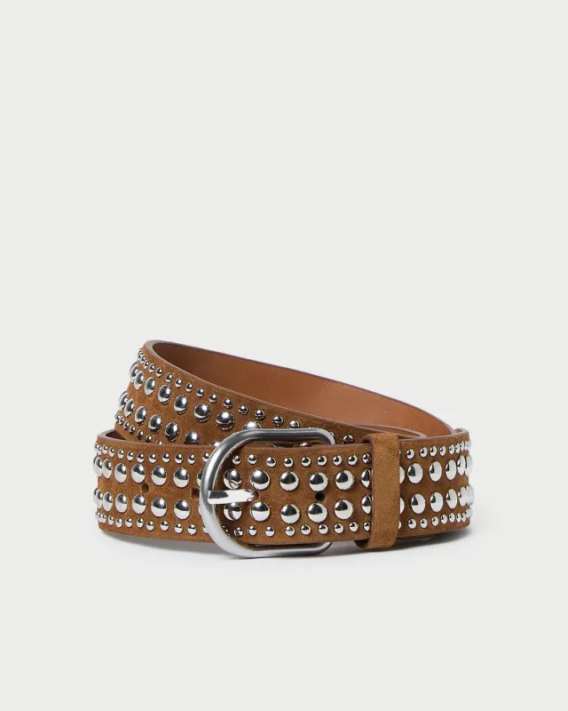 Isaac Cacao/Silver Studded Belt sold by Loeffler Randall