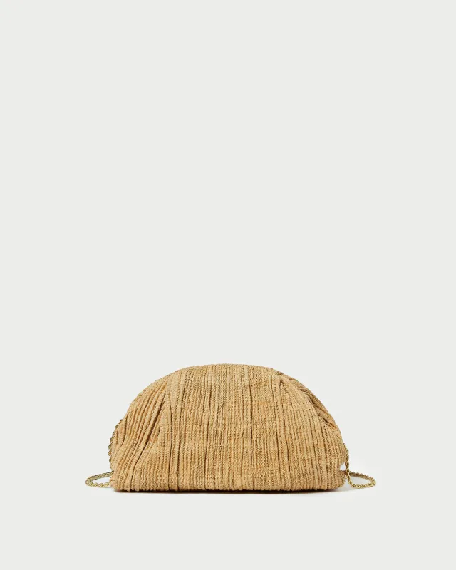 Bailey Natural Pleated Dome Clutch sold by Loeffler Randall