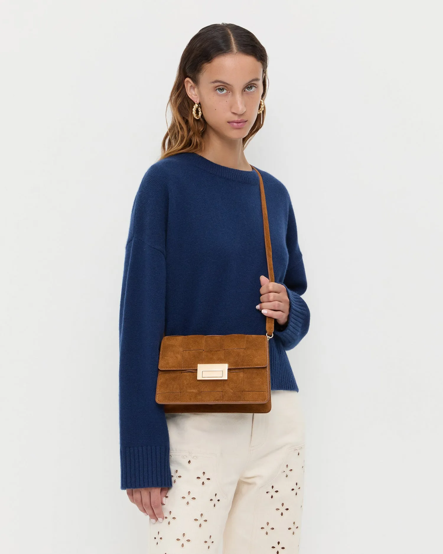 Delphine Cacao Suede Shoulder Bag sold by Loeffler Randall product image thumbnail 5