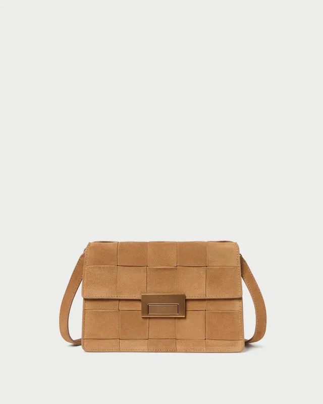 Delphine Toffee Suede Shoulder Bag sold by Loeffler Randall