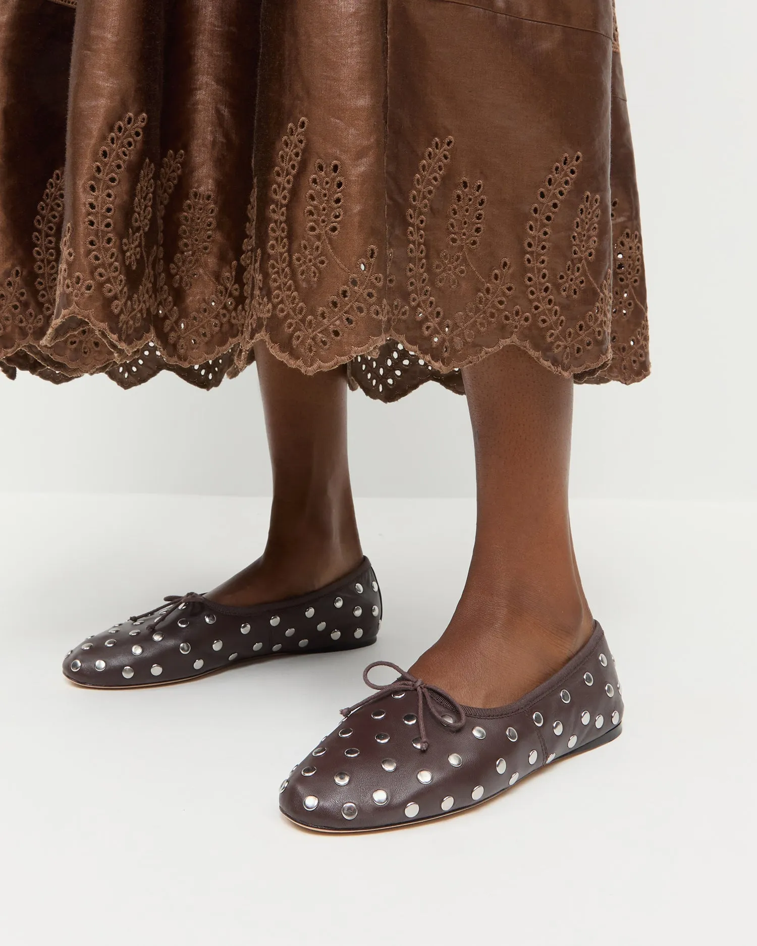 Landon Espresso/Silver Leather Ballet Flat sold by Loeffler Randall product image thumbnail 2