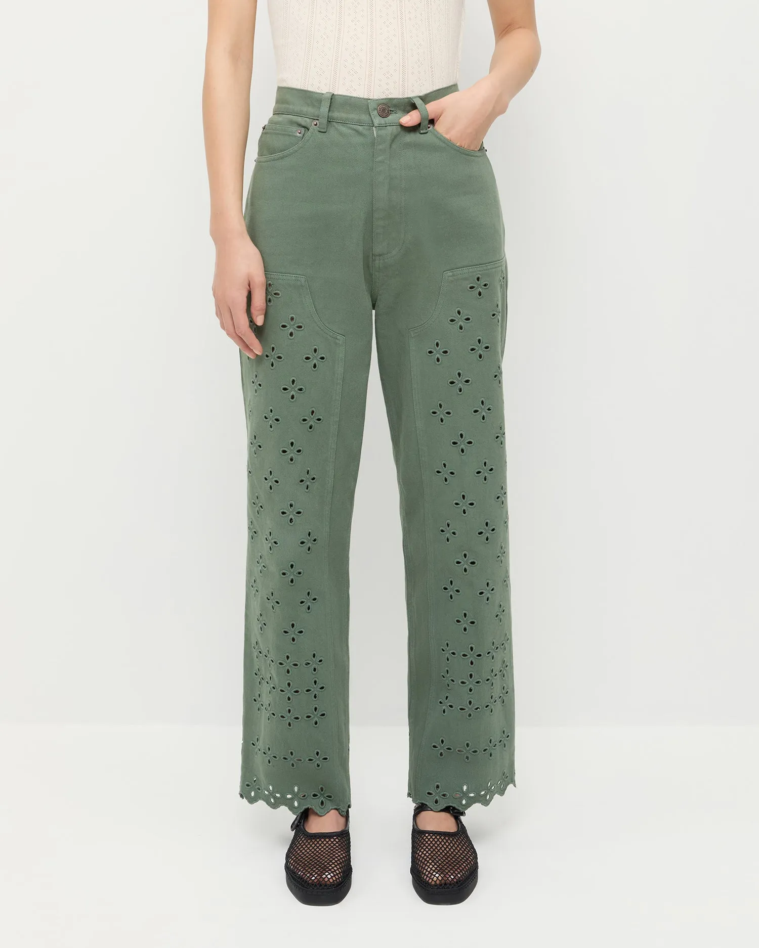 Demi Embroidered Pant sold by Loeffler Randall