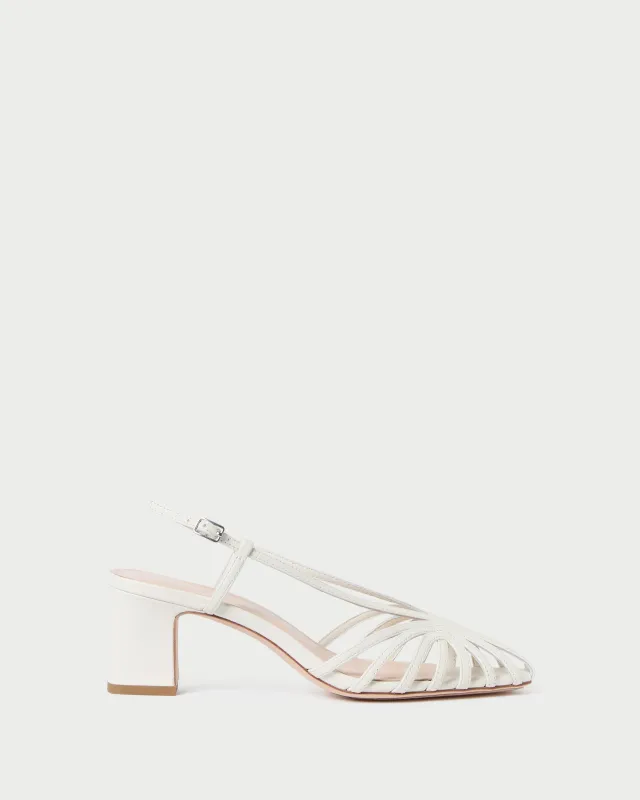 Priscilla Cream Heeled Sandal sold by Loeffler Randall