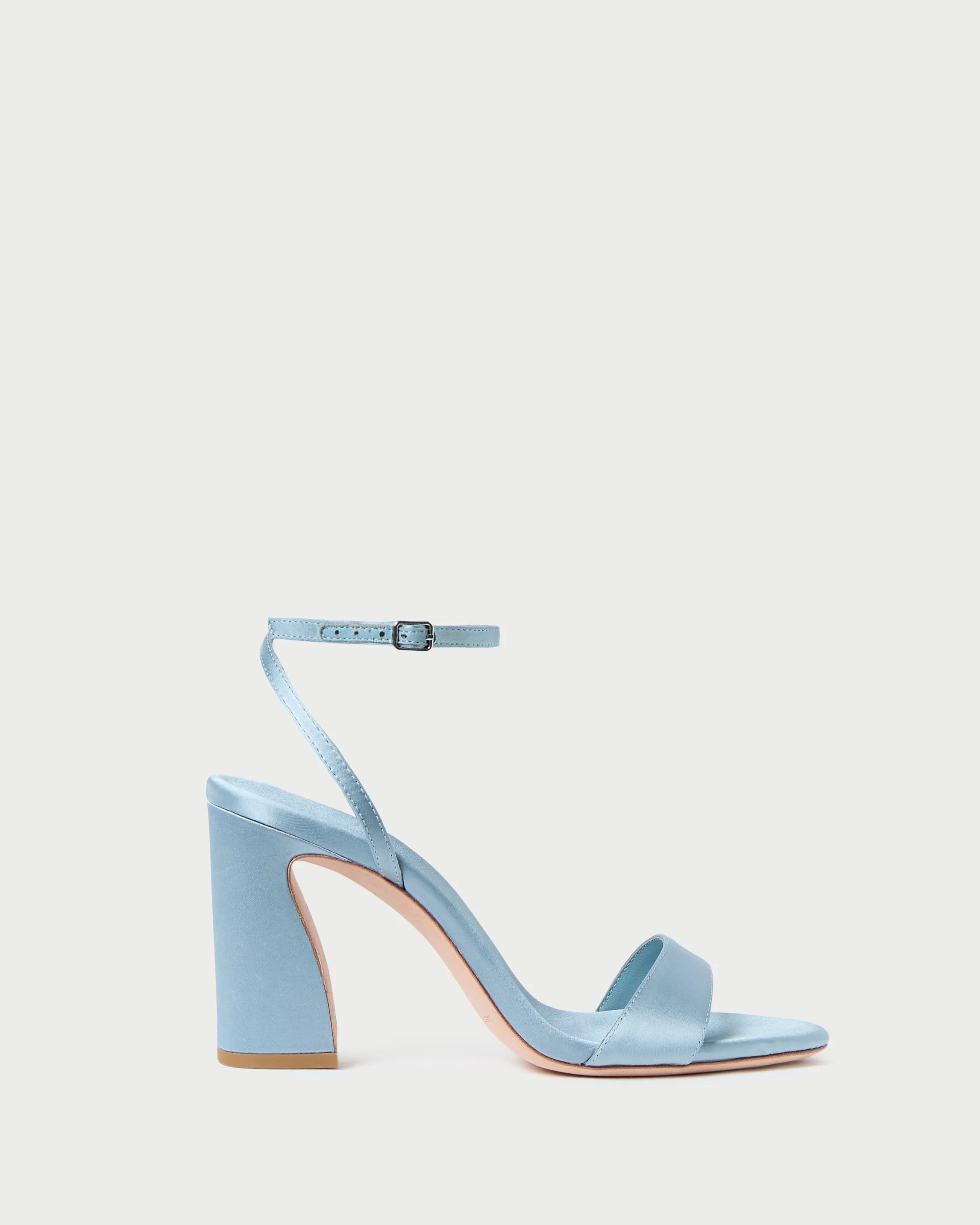 Malia Blue Satin Curved-Heel Sandal sold by Loeffler Randall