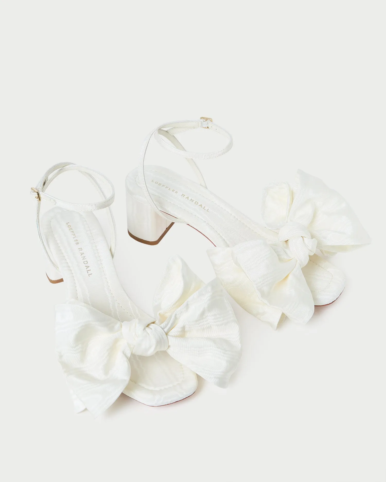 Carmen Cream Moiré Bow Sandal sold by Loeffler Randall product image thumbnail 3