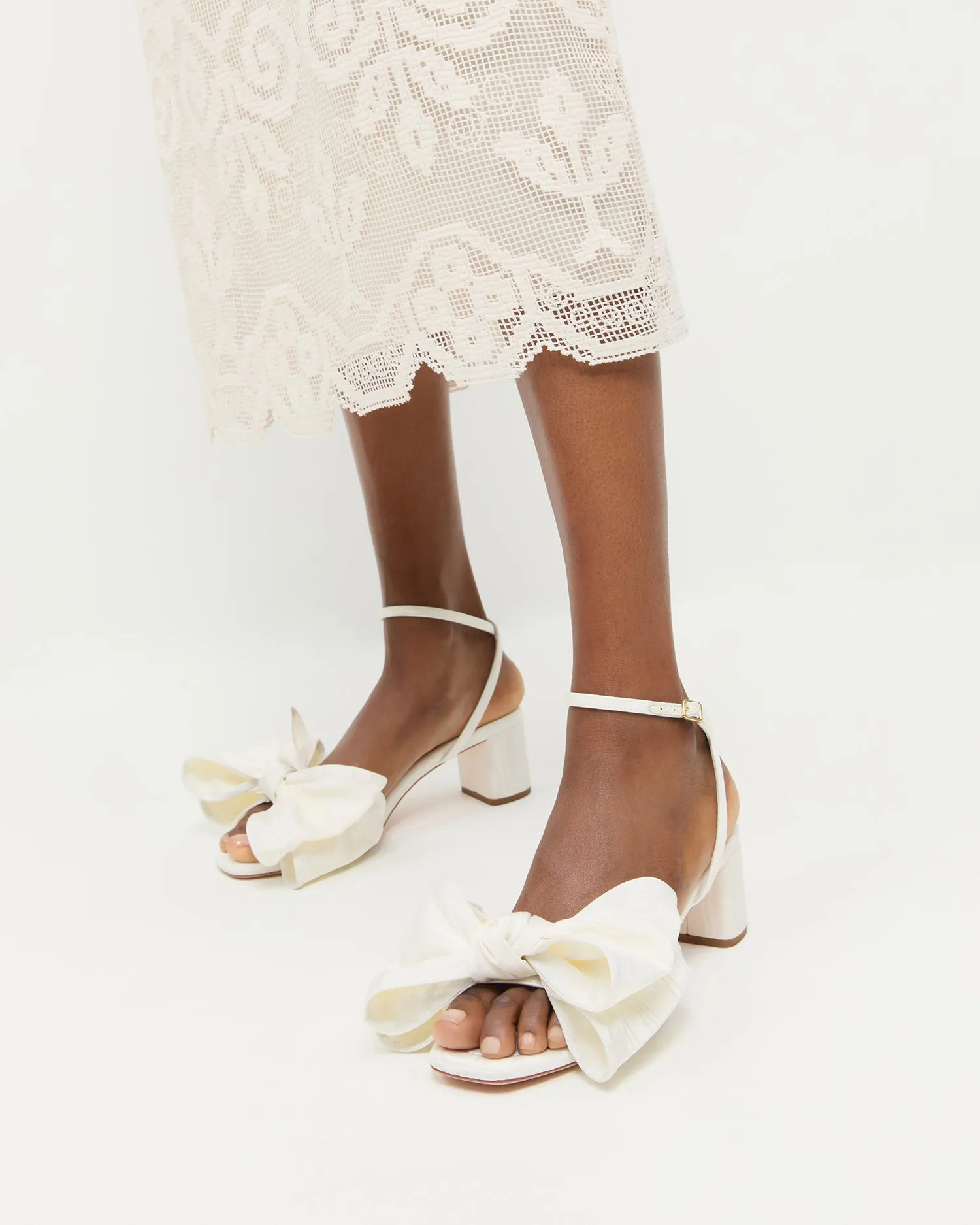 Carmen Cream Moiré Bow Sandal sold by Loeffler Randall product image thumbnail 2