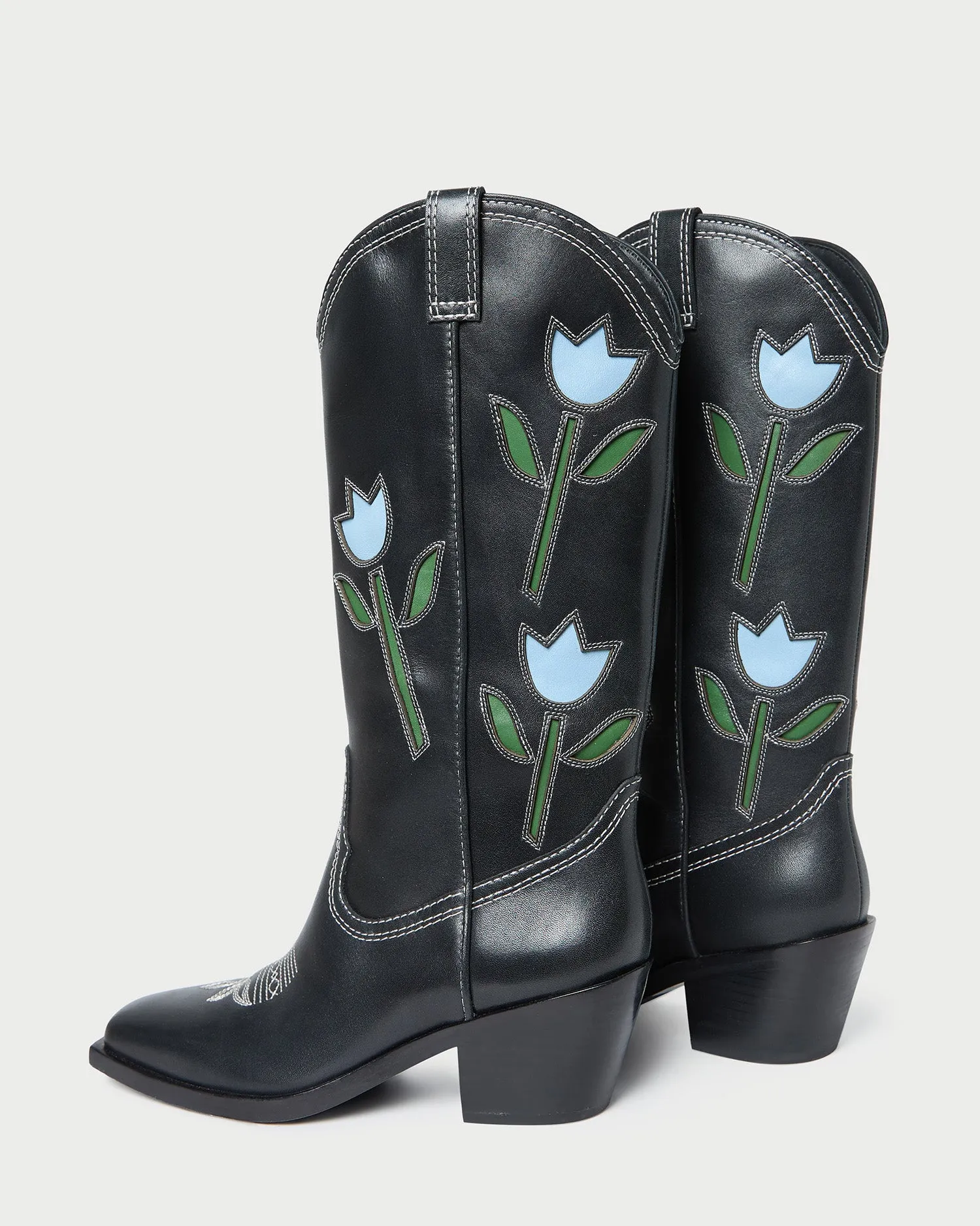 Wilder Black Tulip Leather Boot sold by Loeffler Randall product image thumbnail 5