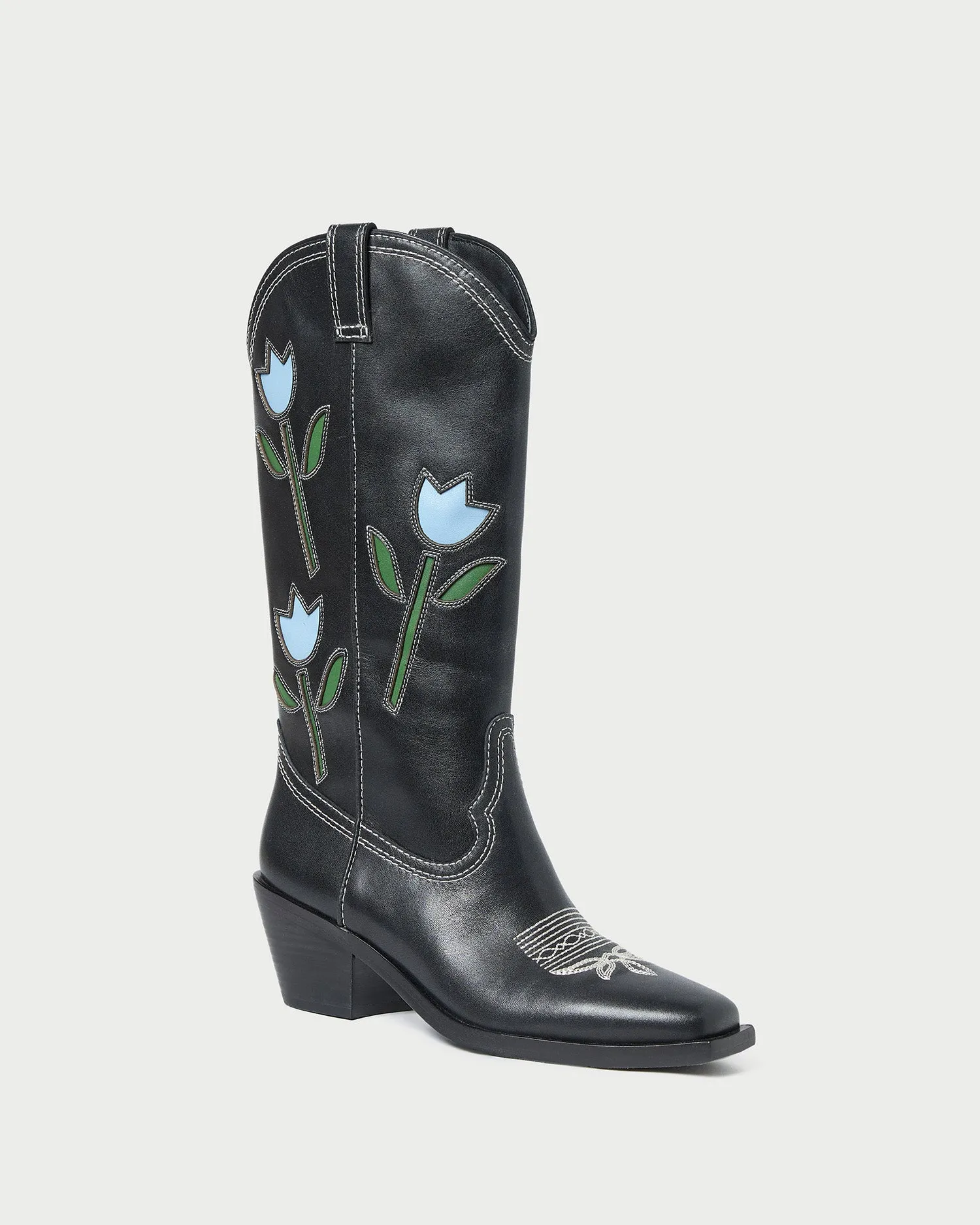 Wilder Black Tulip Leather Boot sold by Loeffler Randall product image thumbnail 3
