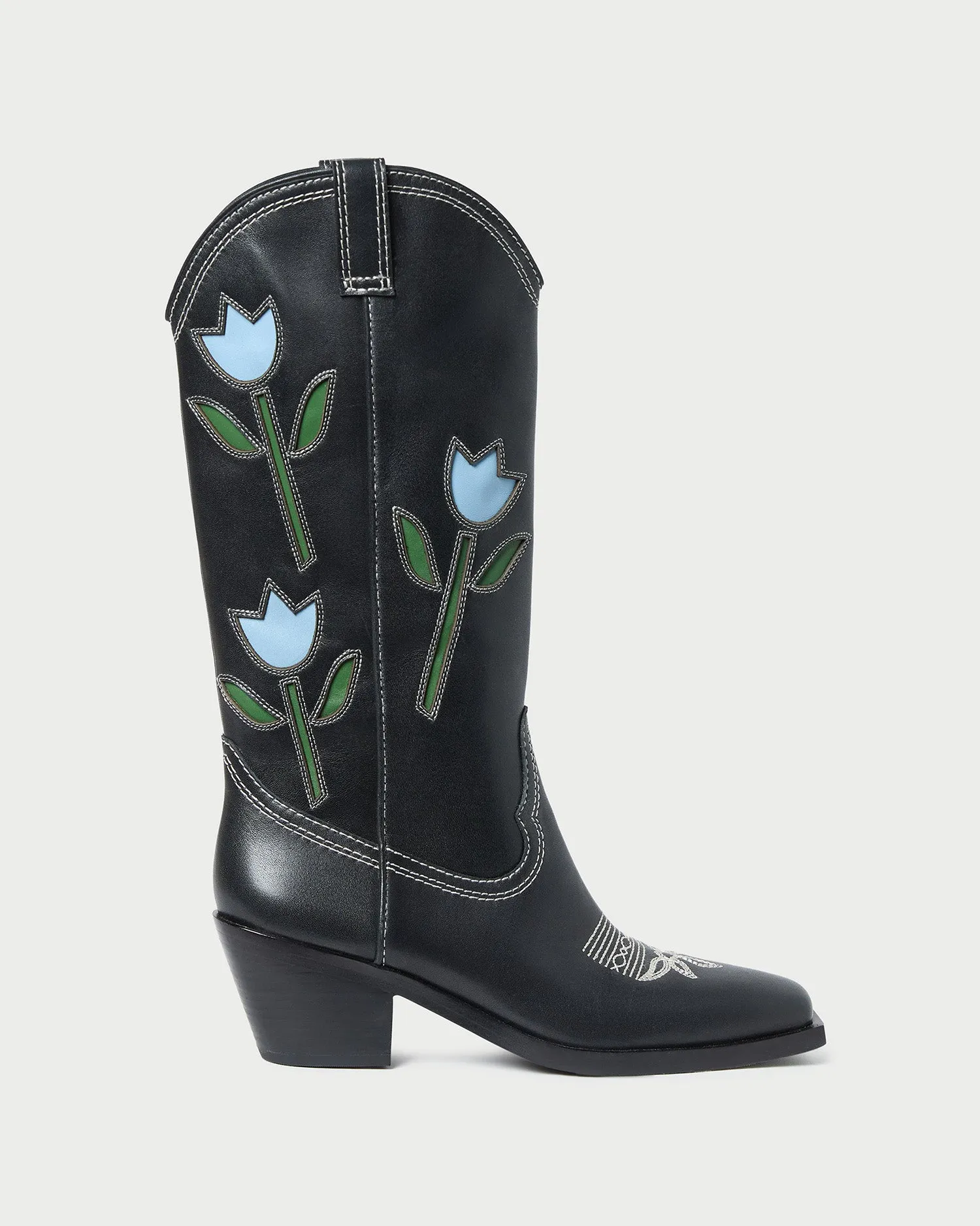 Wilder Black Tulip Leather Boot sold by Loeffler Randall