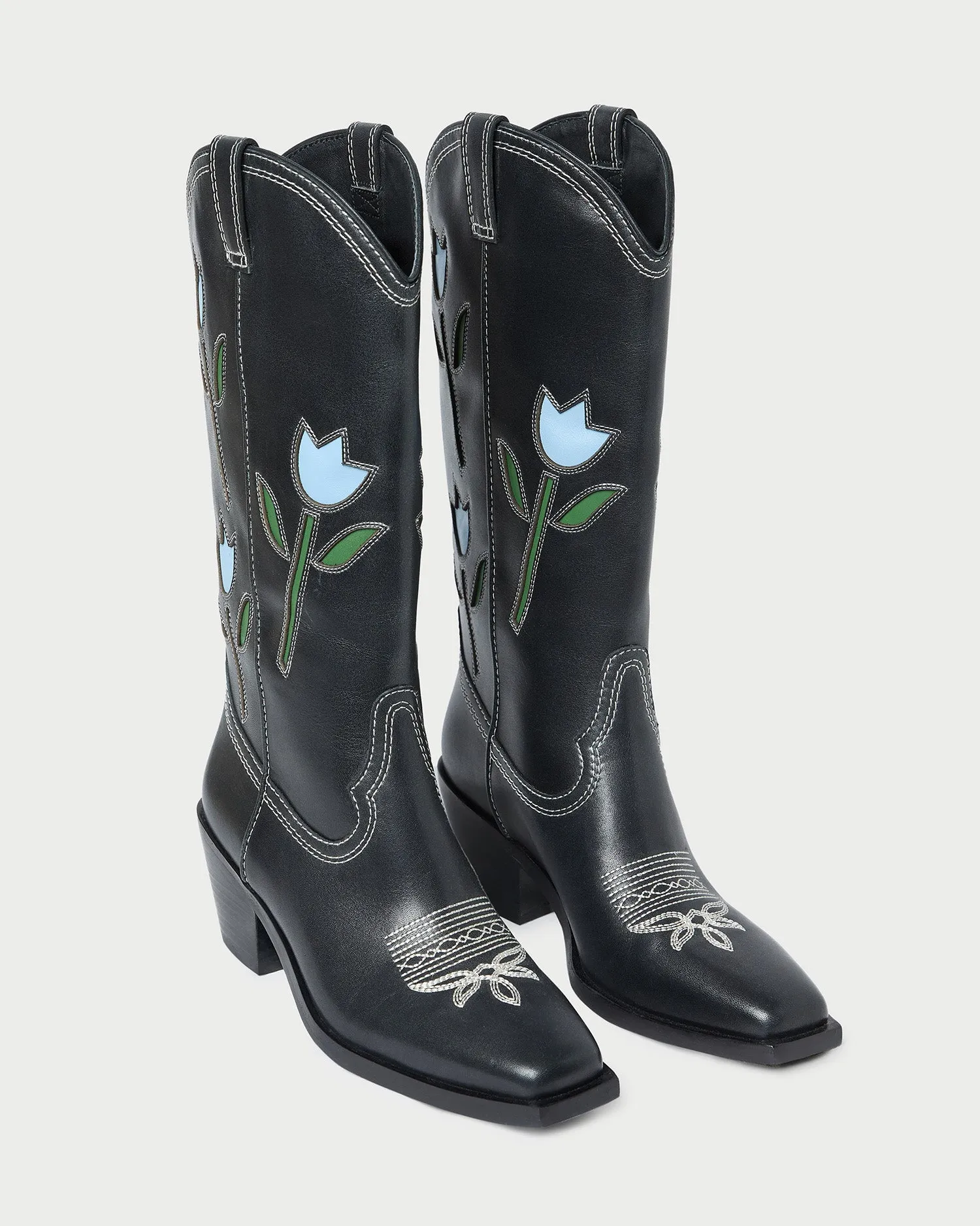Wilder Black Tulip Leather Boot sold by Loeffler Randall product image thumbnail 4
