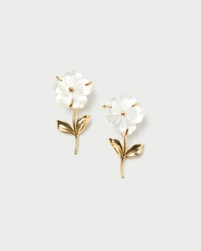 Mai Gold/Pearl Flower Earrings made by Loeffler Randall