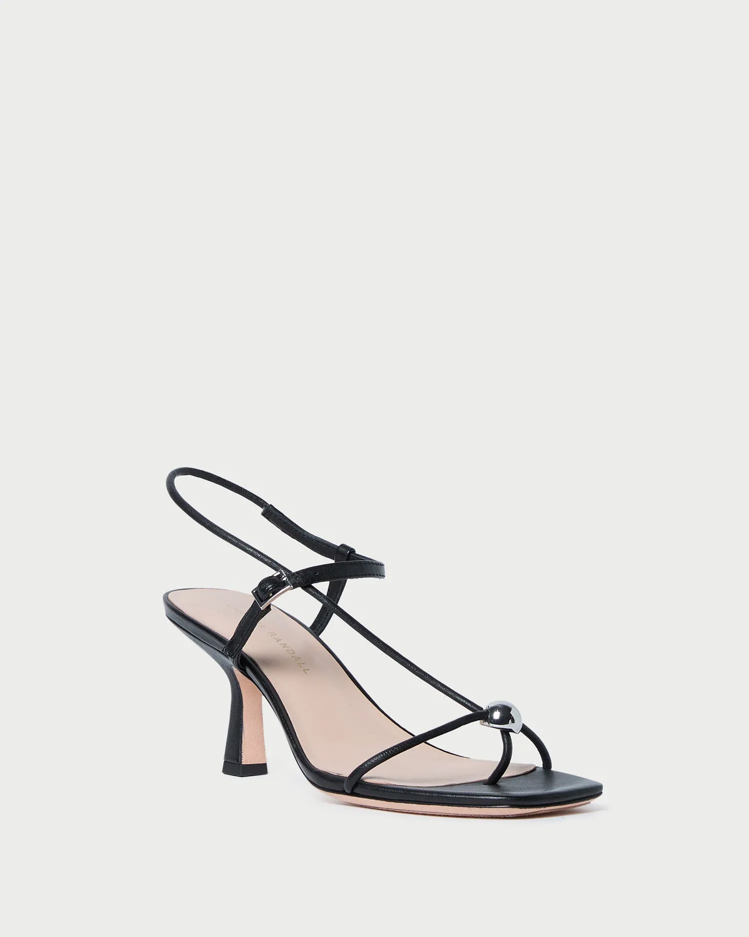Triana Black Leather Mid-Heel Sandal sold by Loeffler Randall product image thumbnail 3