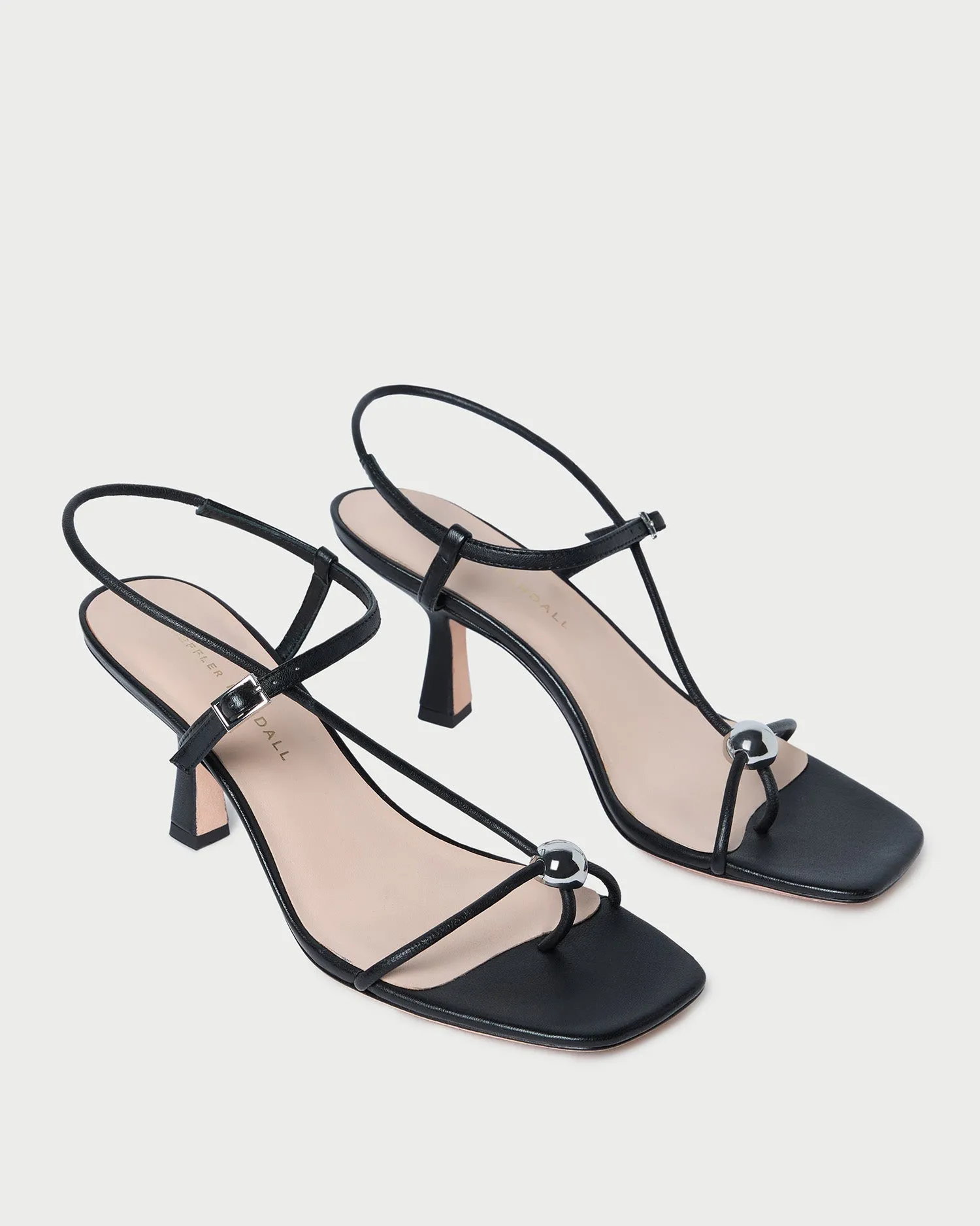 Triana Black Leather Mid-Heel Sandal sold by Loeffler Randall product image thumbnail 4