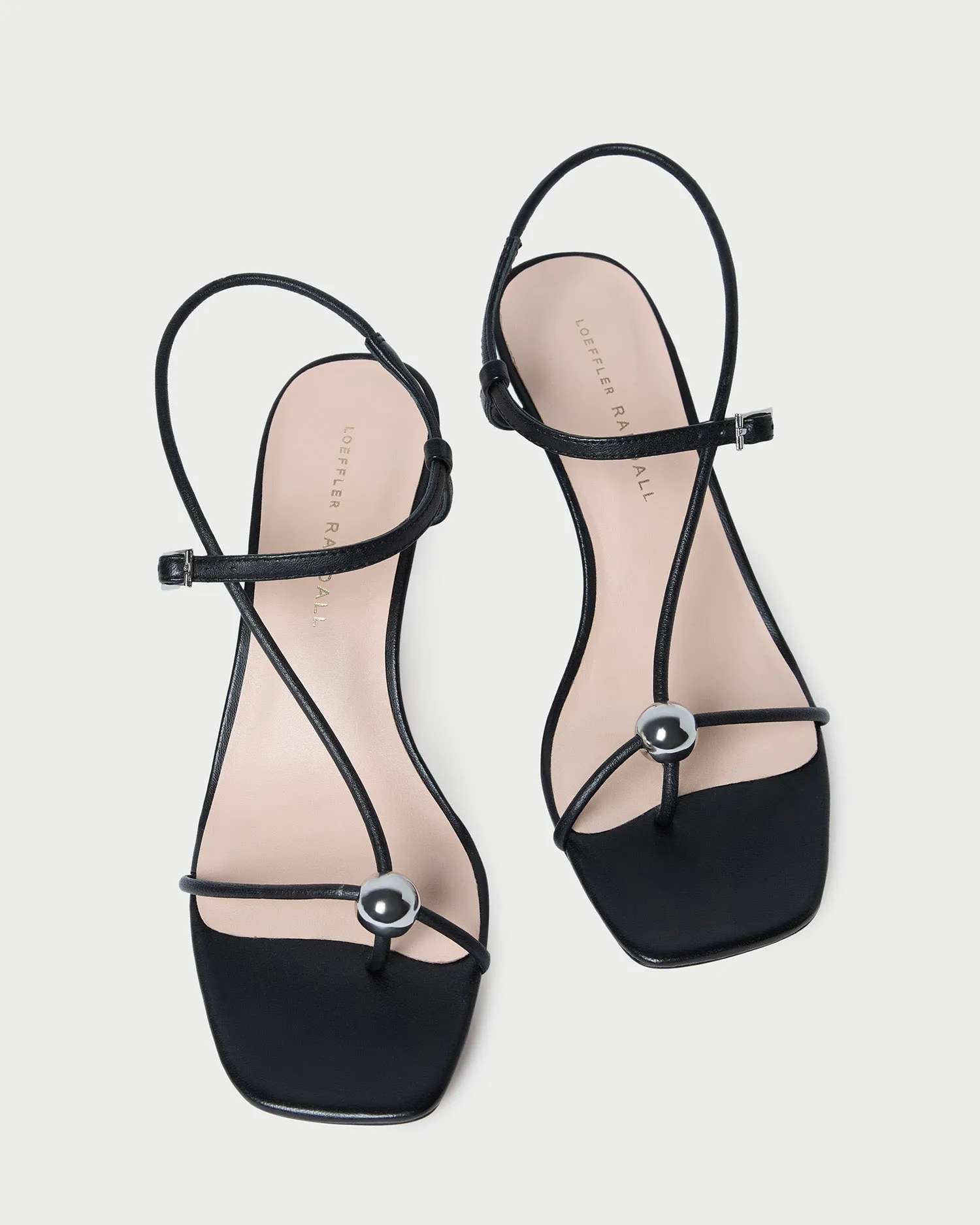 Triana Black Leather Mid-Heel Sandal sold by Loeffler Randall product image thumbnail 5