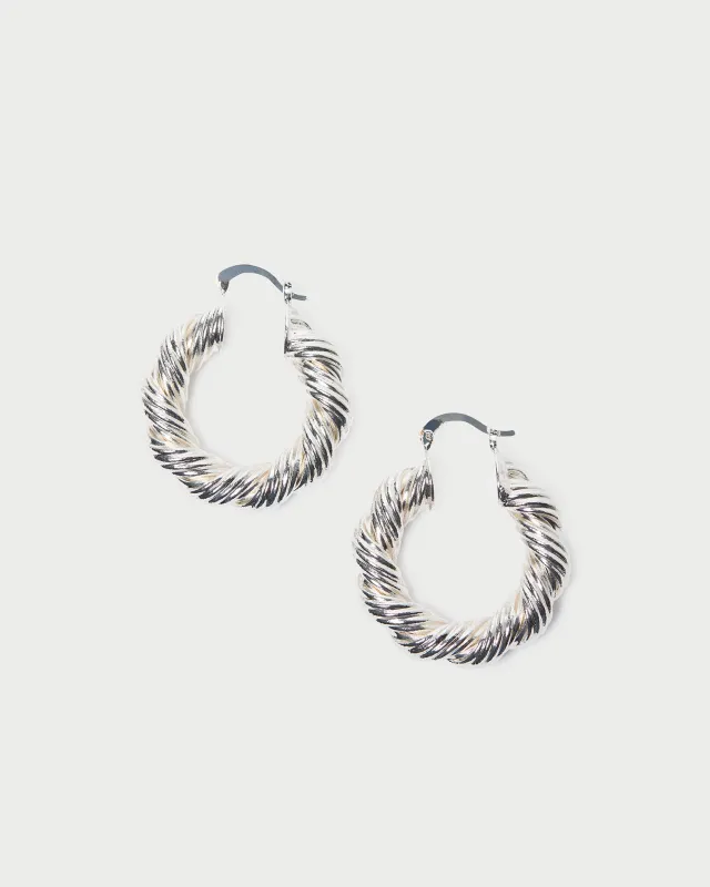 Atticus Silver Twisted Hoop Earrings sold by Loeffler Randall