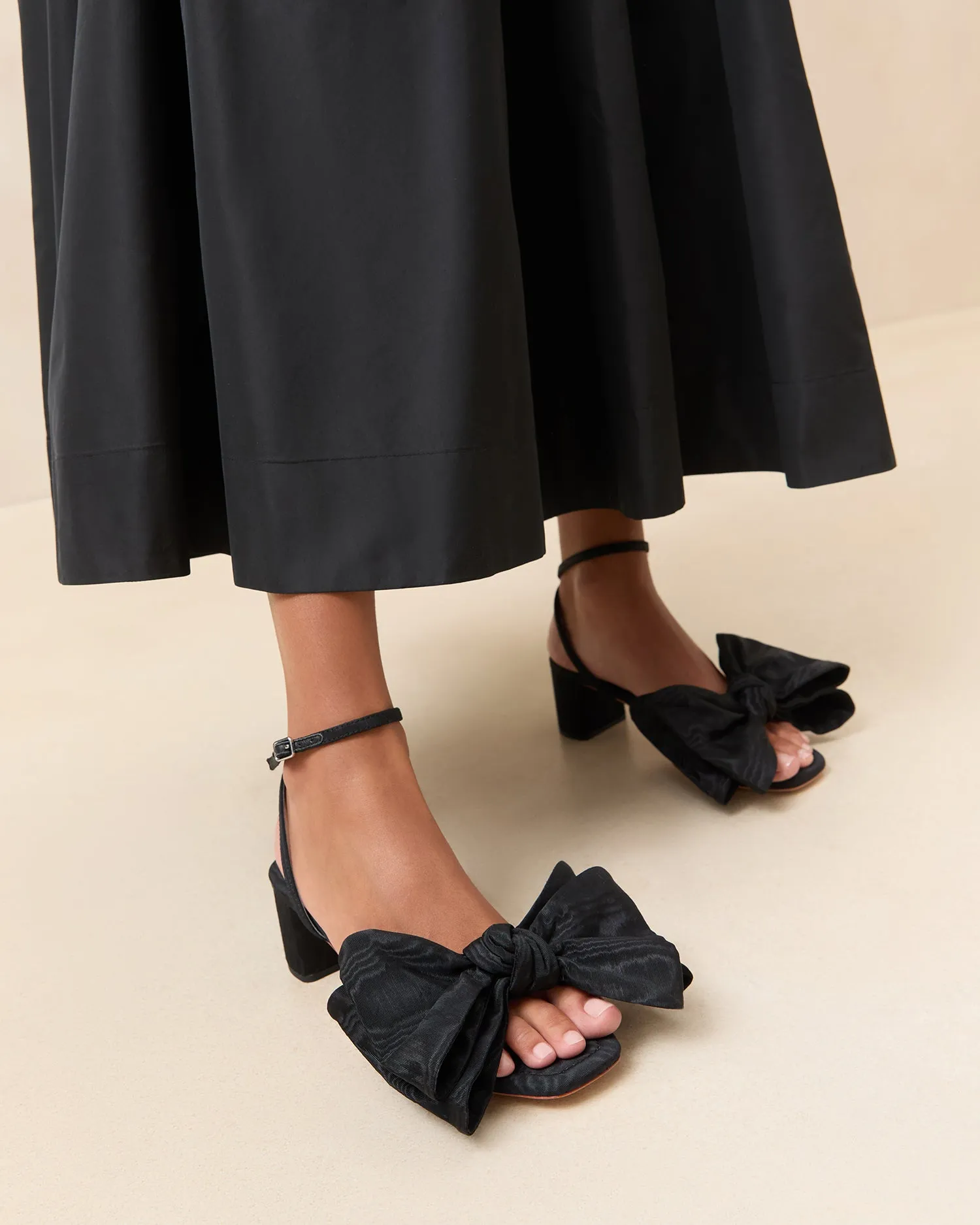 Carmen Black Moiré Bow Sandal sold by Loeffler Randall product image thumbnail 2