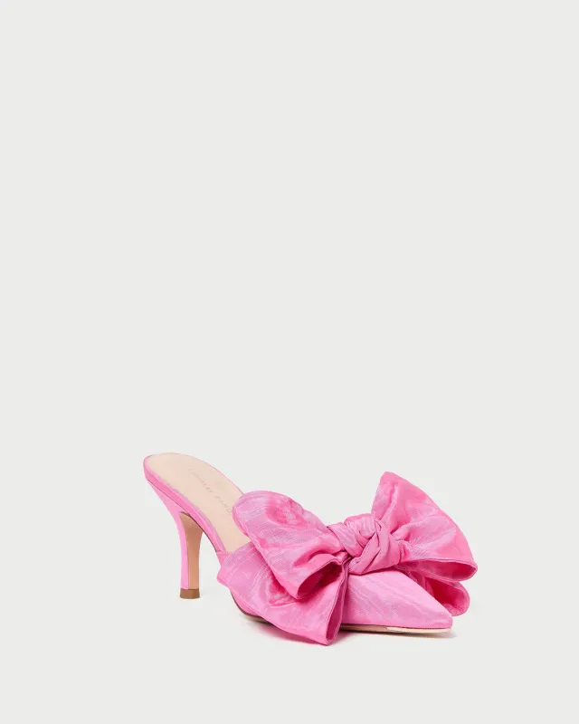 Margot Rose Moiré Bow Mule sold by Loeffler Randall