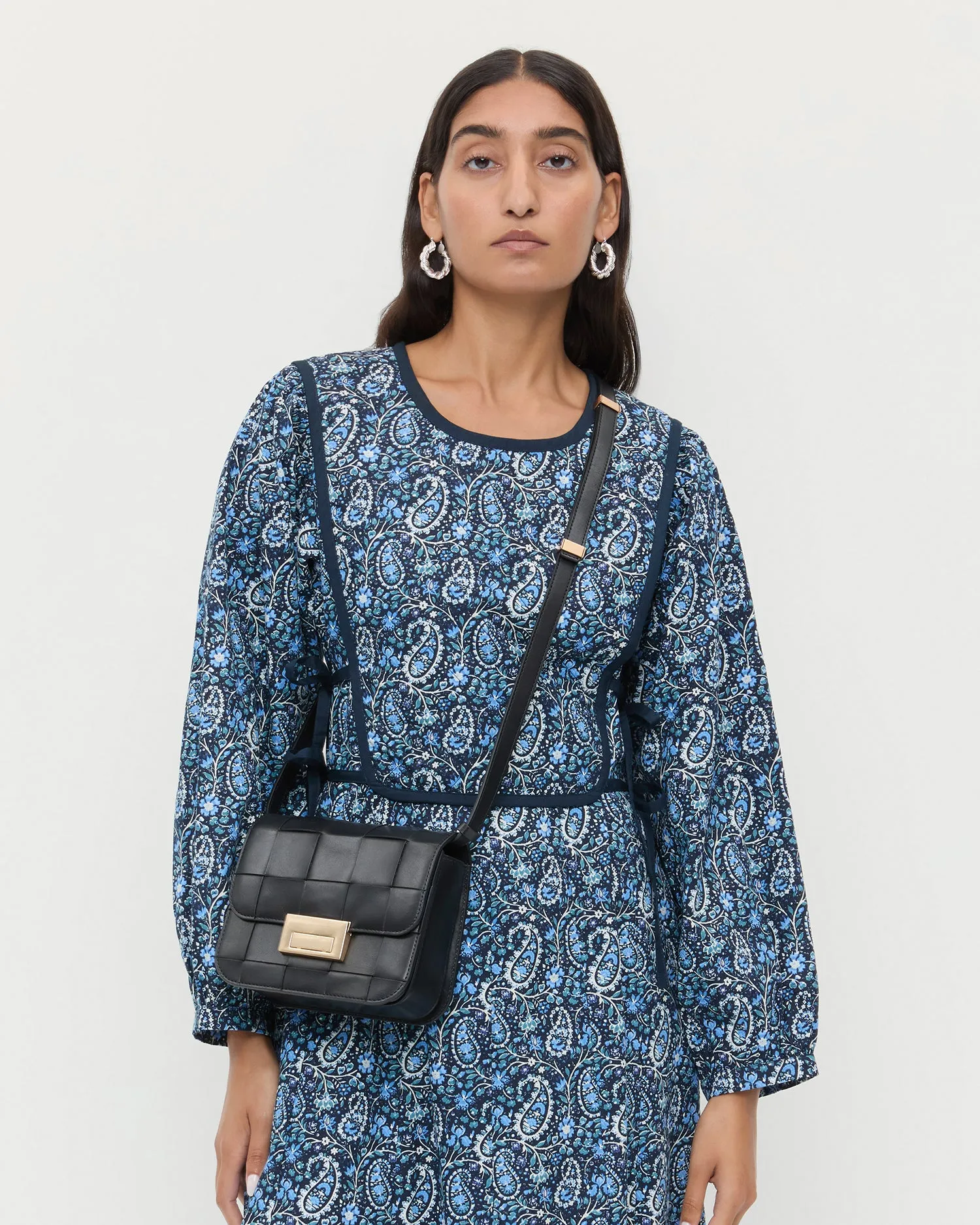 Desi Black Woven Leather Crossbody sold by Loeffler Randall product image thumbnail 5