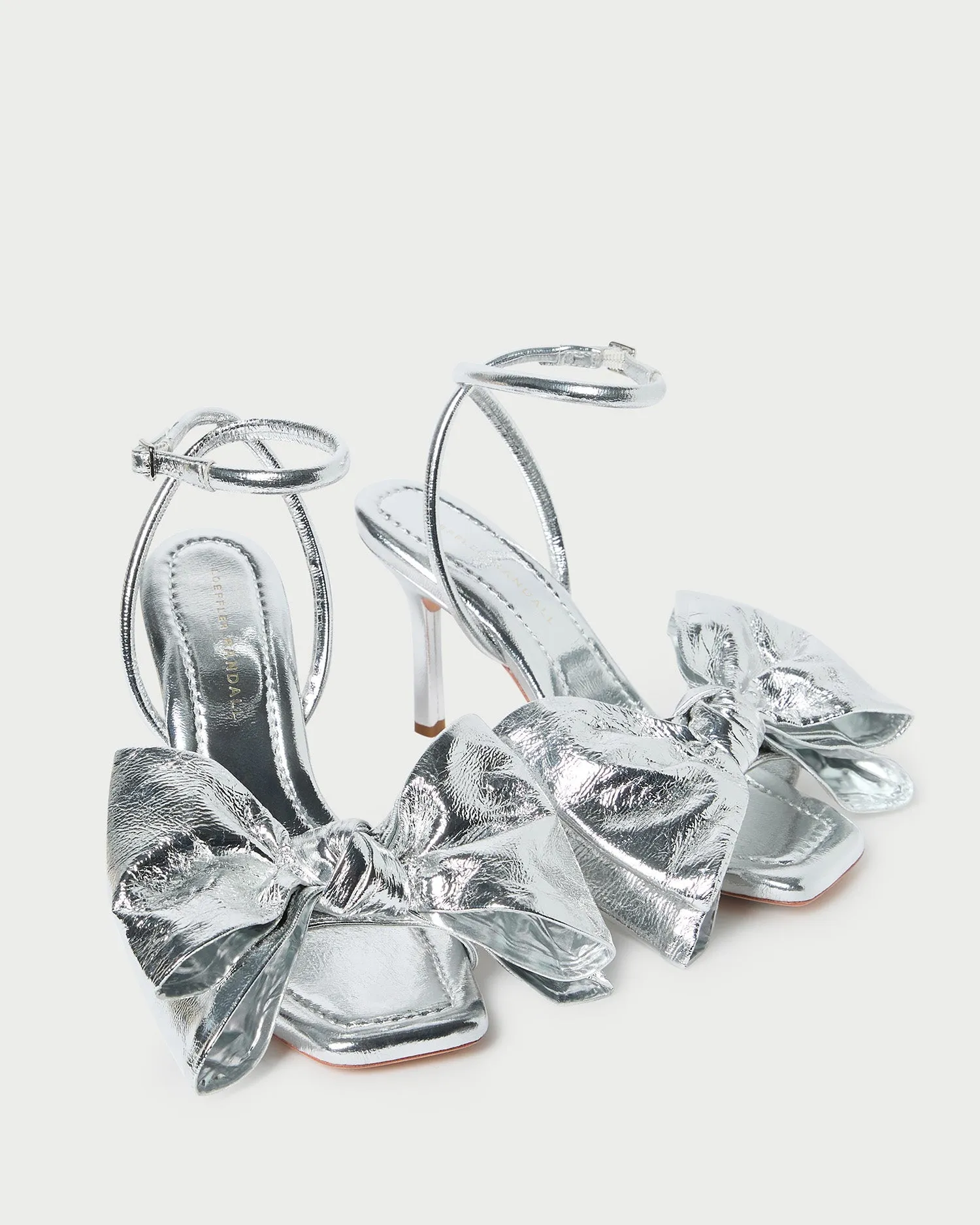 Marlena Silver Leather Bow Sandal sold by Loeffler Randall product image thumbnail 4
