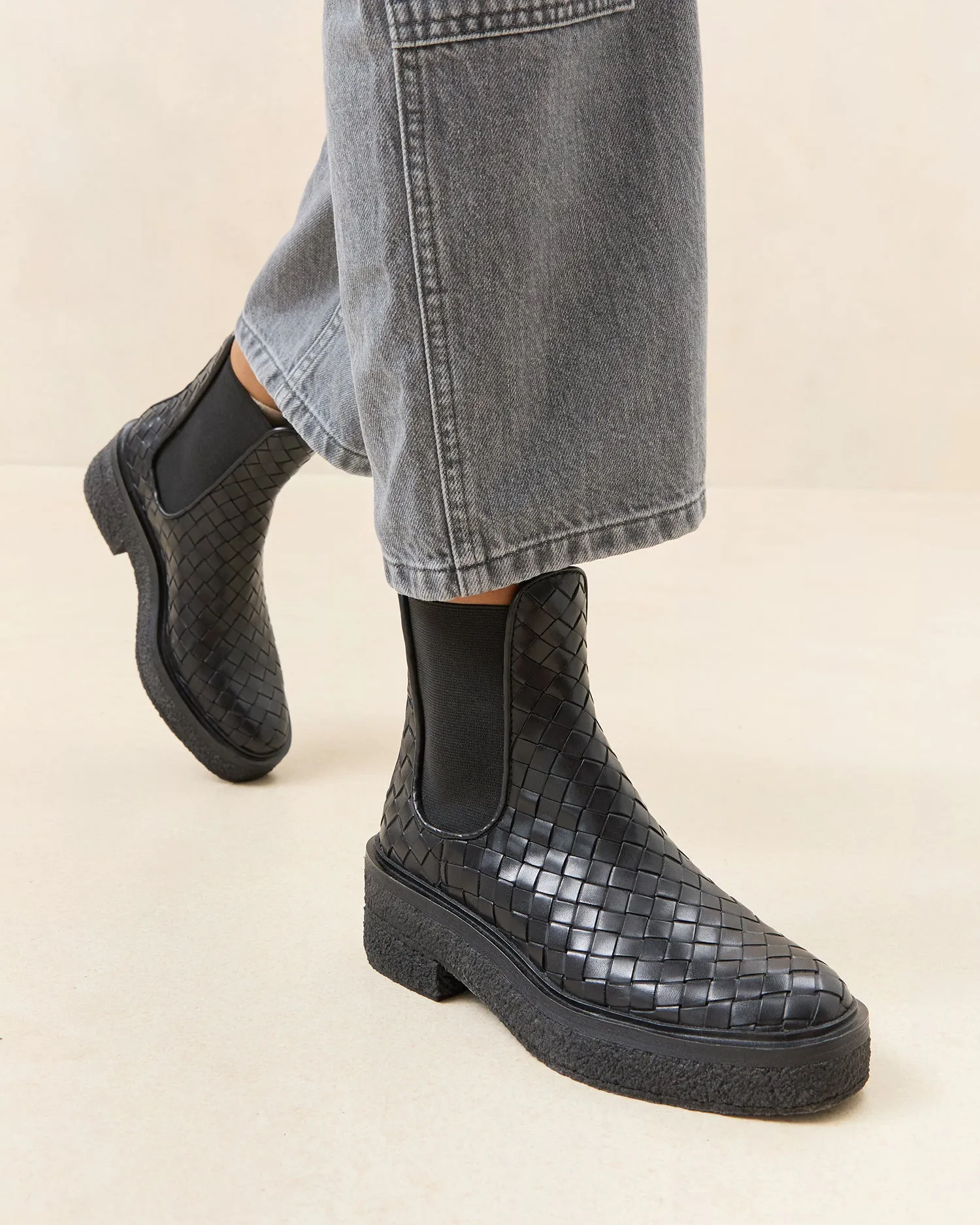 Raquel Black Woven Chelsea Boot sold by Loeffler Randall product image thumbnail 2