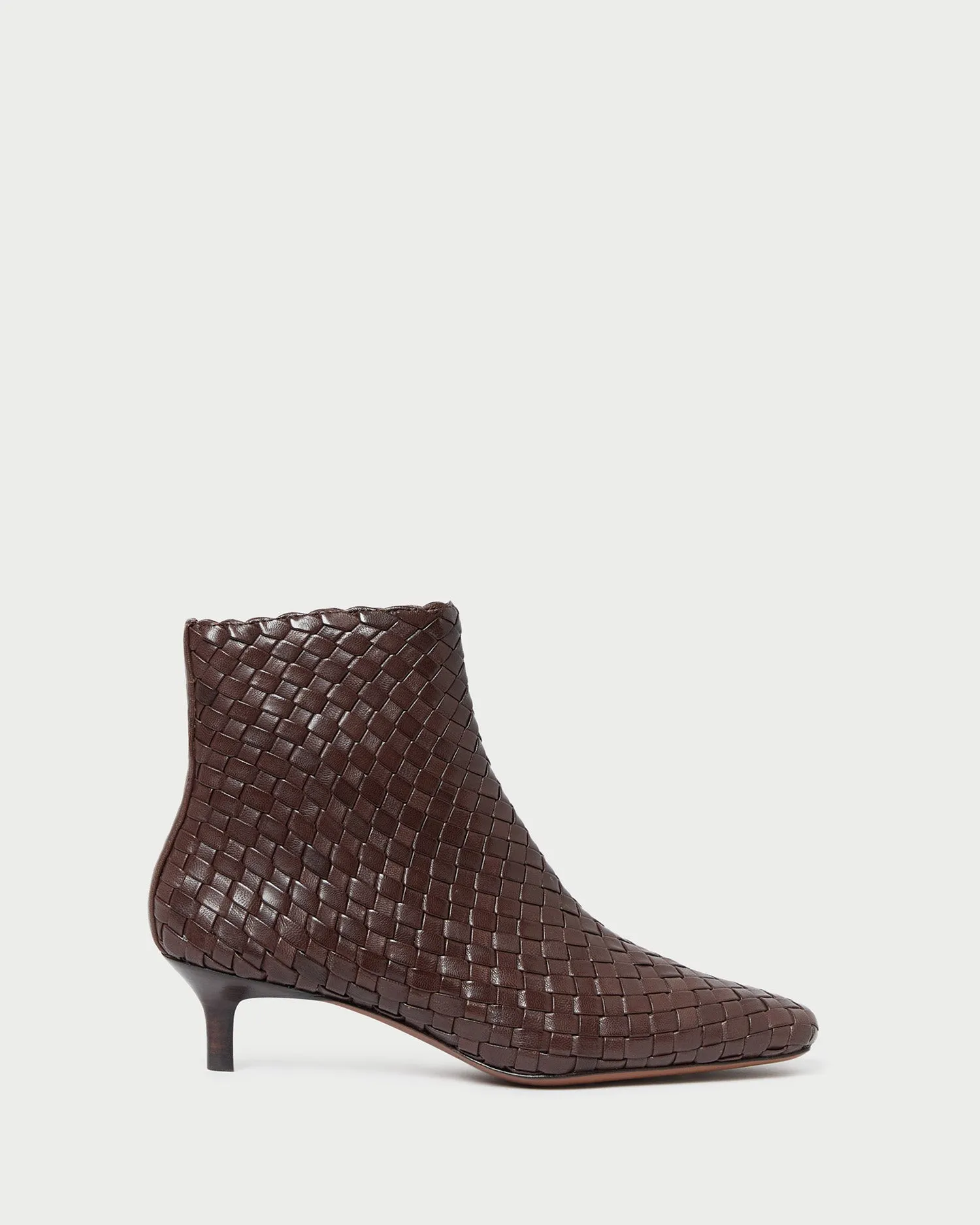 Marcella Espresso Woven Ankle Boot sold by Loeffler Randall
