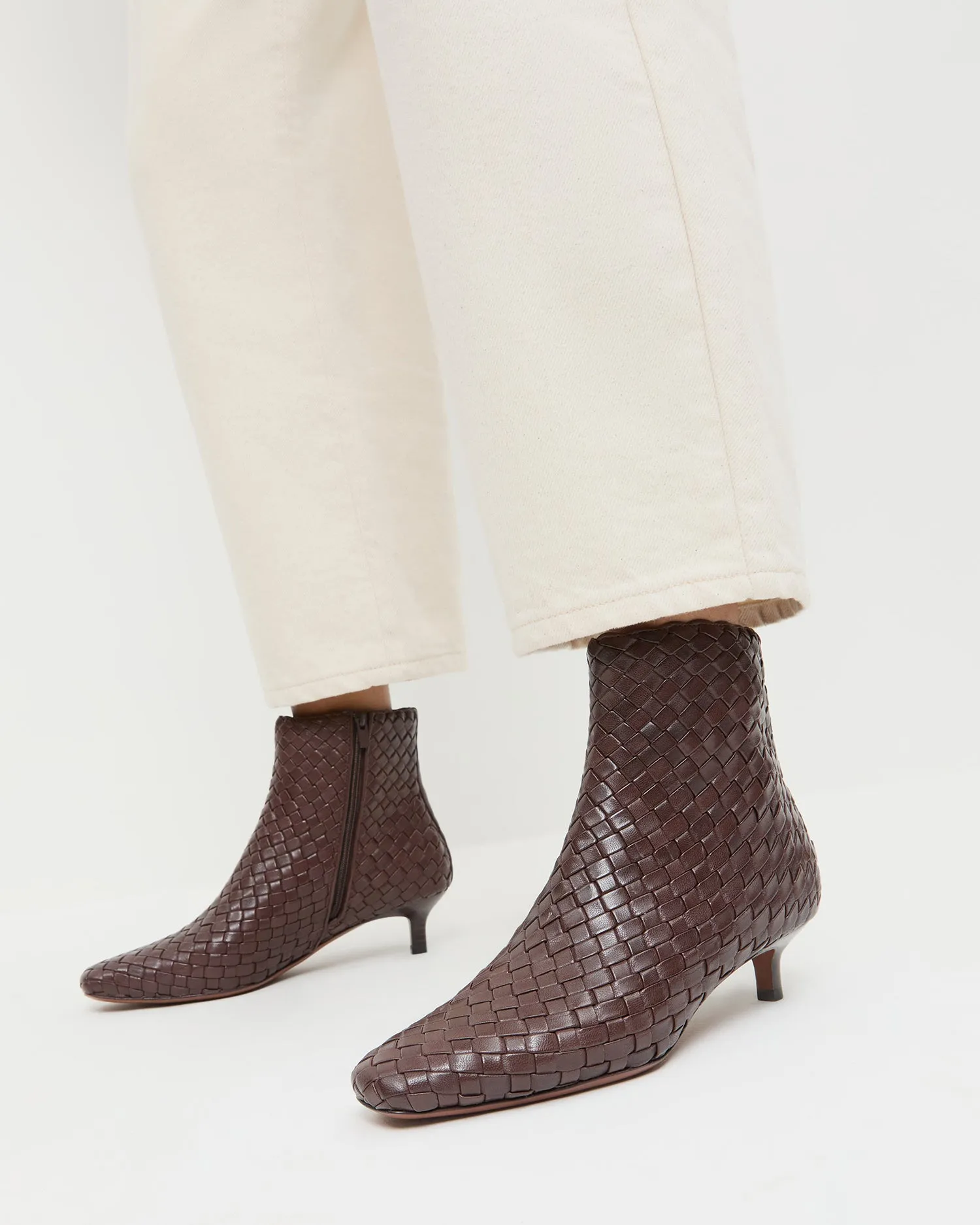 Marcella Espresso Woven Ankle Boot sold by Loeffler Randall product image thumbnail 2