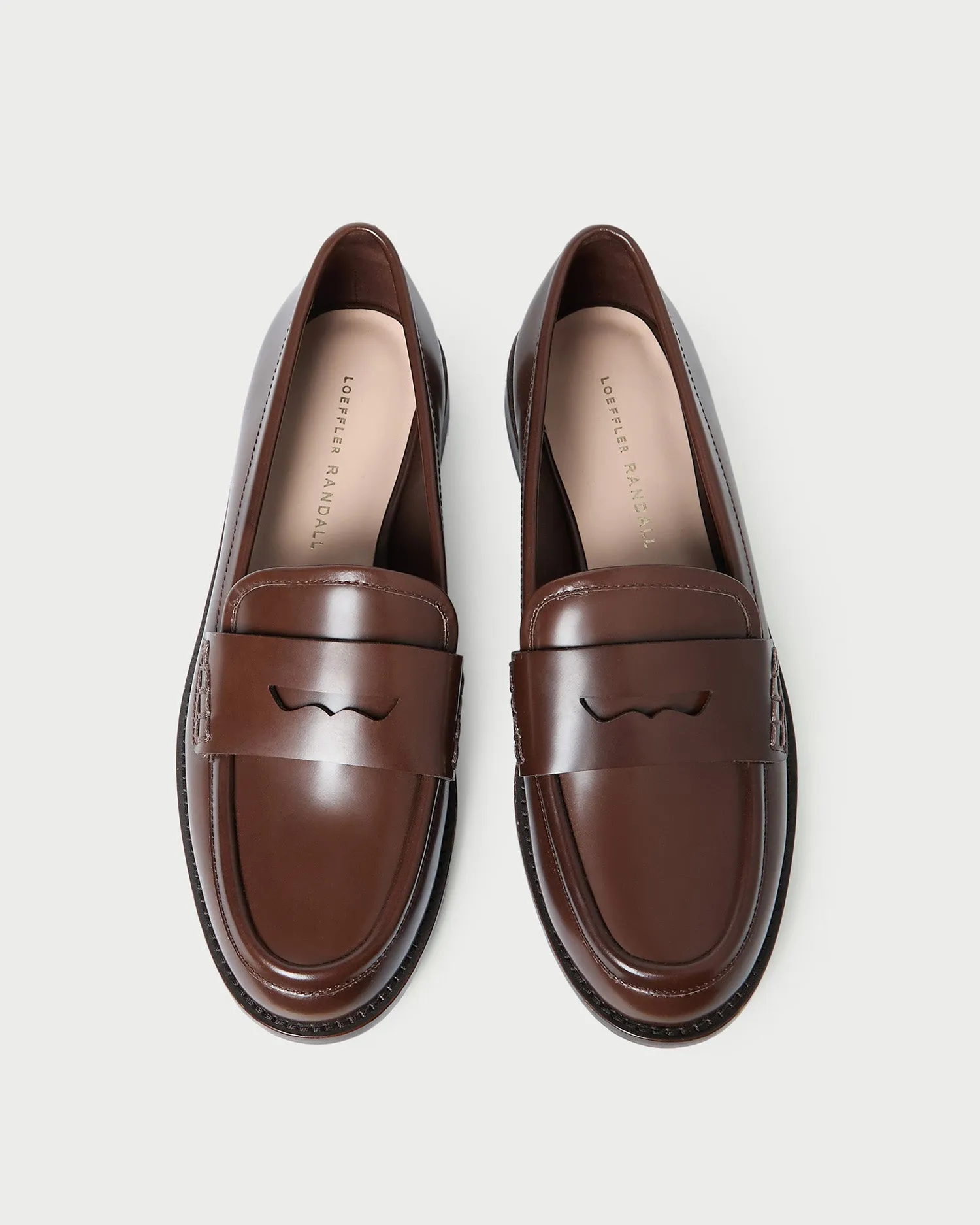 Rachel Espresso Leather Loafer sold by Loeffler Randall