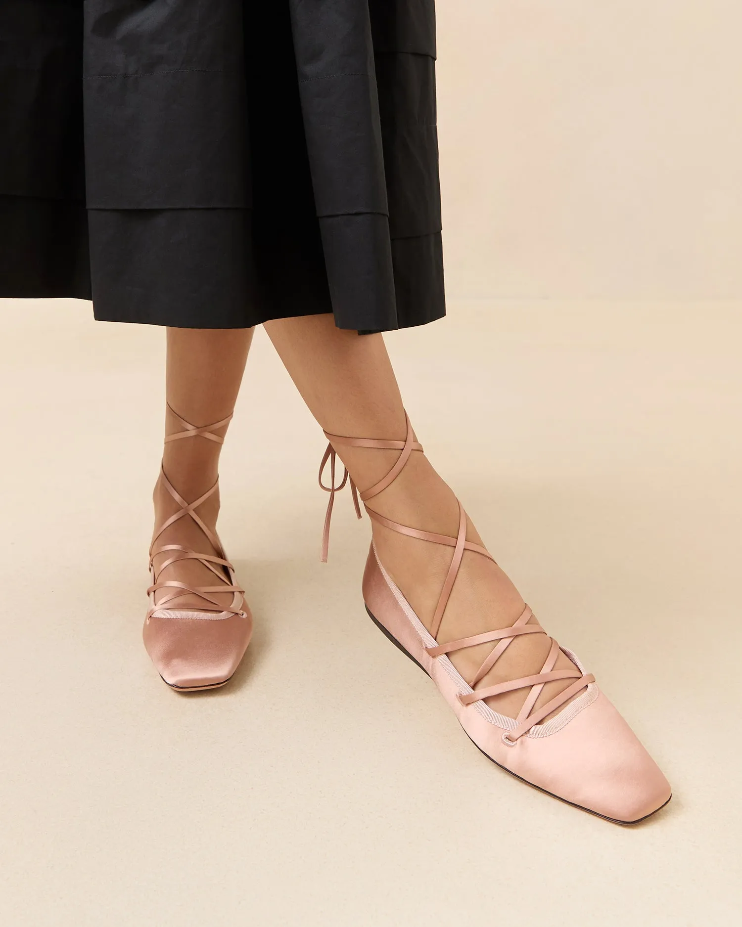 Louisa Blush Lace-Up Ballet Flat sold by Loeffler Randall product image thumbnail 2