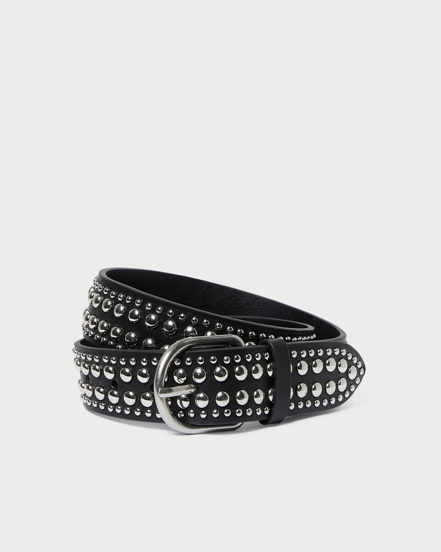 Isaac Black/Silver Studded Belt sold by Loeffler Randall