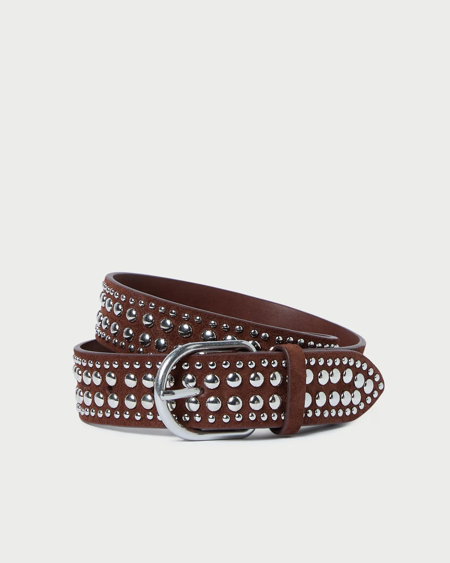 Isaac Espresso/Silver Studded Belt sold by Loeffler Randall