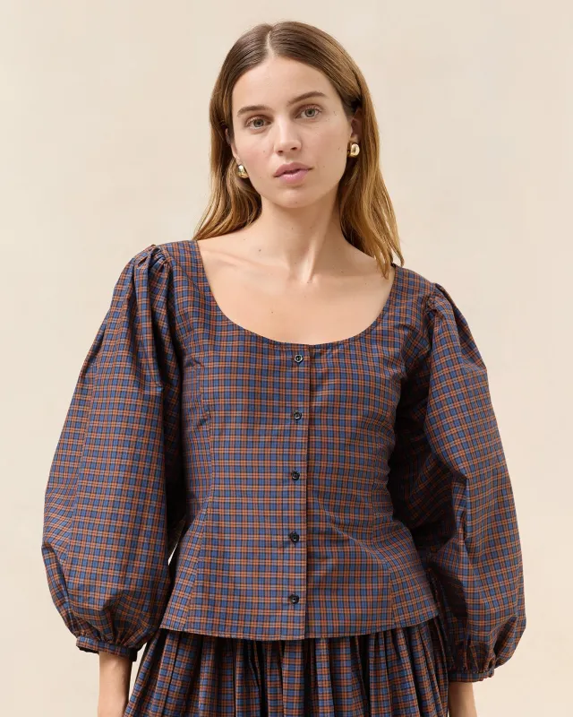 Isa Plaid Blouse sold by Loeffler Randall
