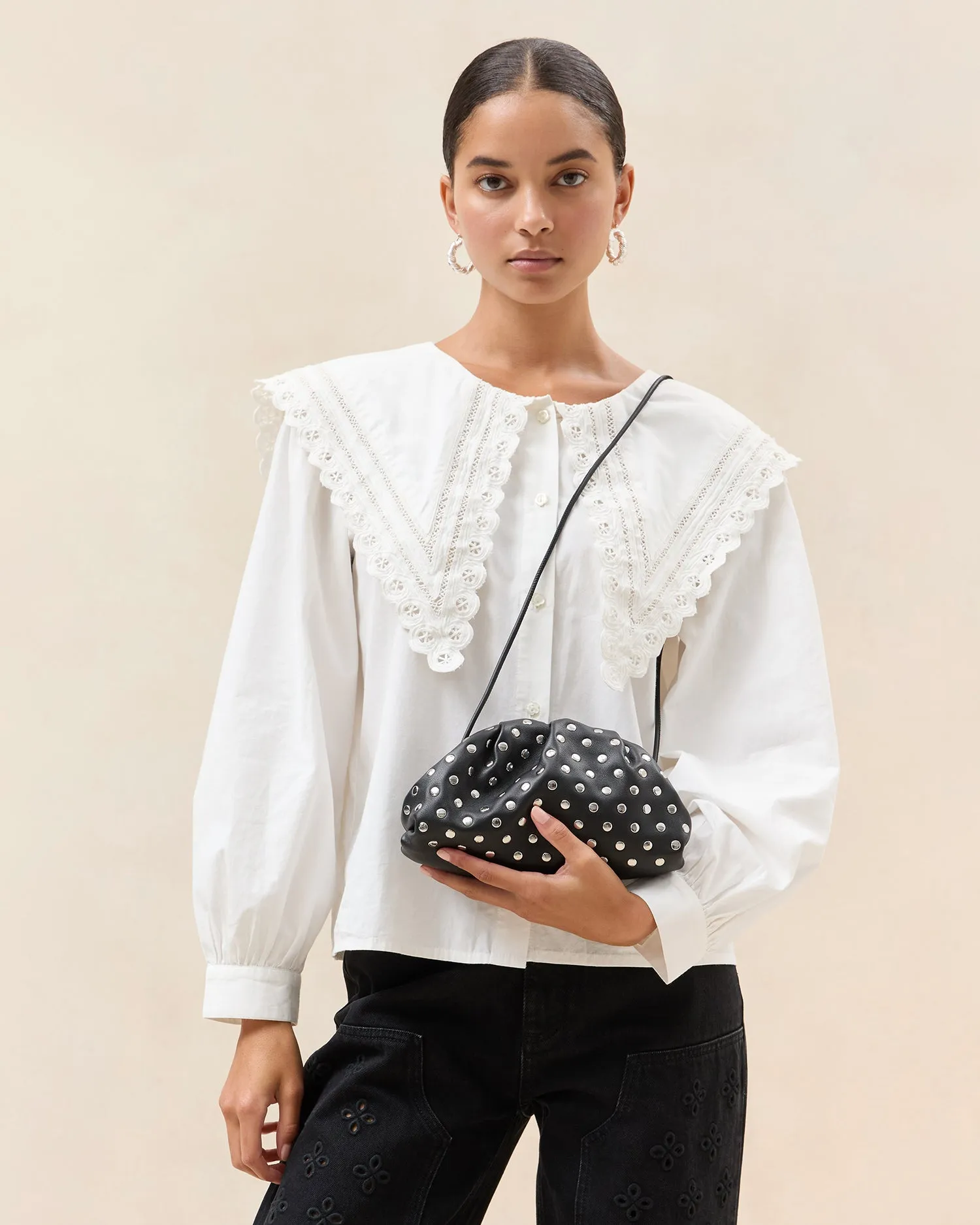 Bailey Black/Silver Dome Clutch sold by Loeffler Randall product image thumbnail 5