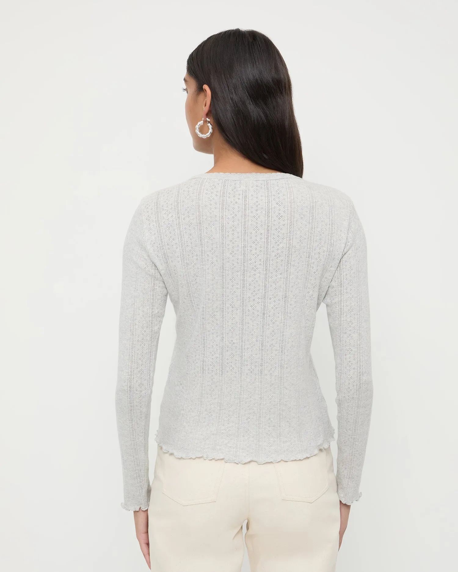 Lolo Pointelle Long-Sleeve Tee sold by Loeffler Randall product image thumbnail 3