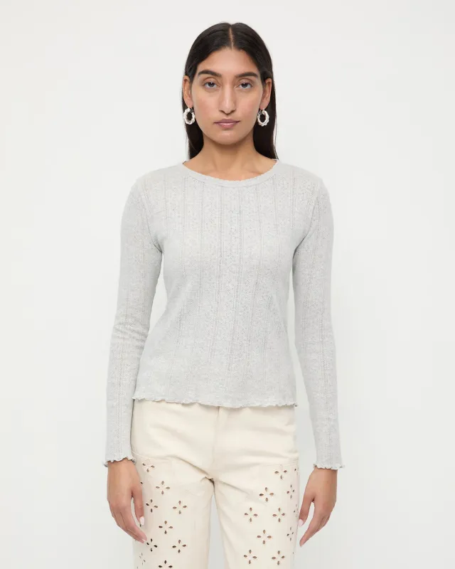 Lolo Pointelle Long-Sleeve Tee sold by Loeffler Randall