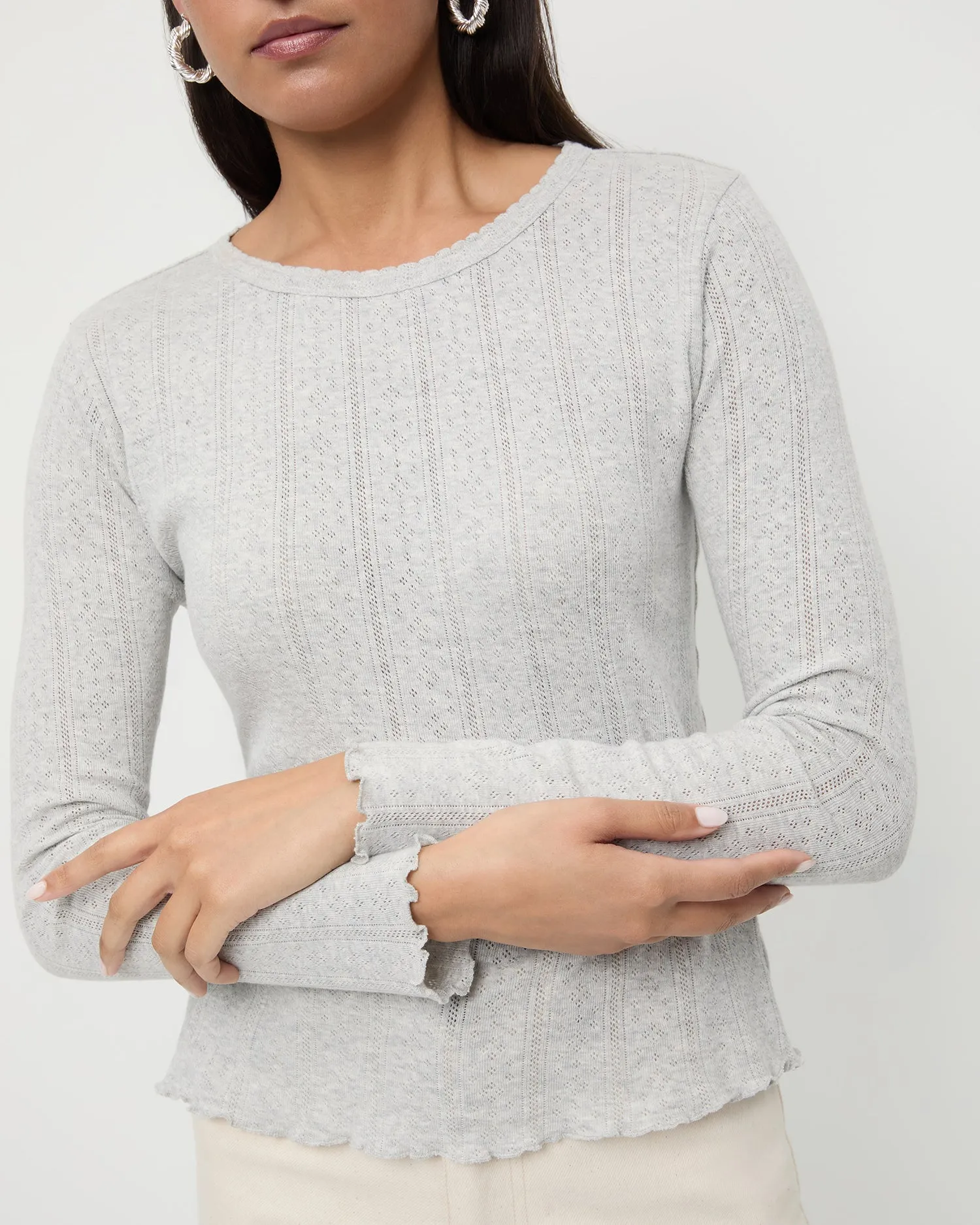 Lolo Pointelle Long-Sleeve Tee sold by Loeffler Randall product image thumbnail 4