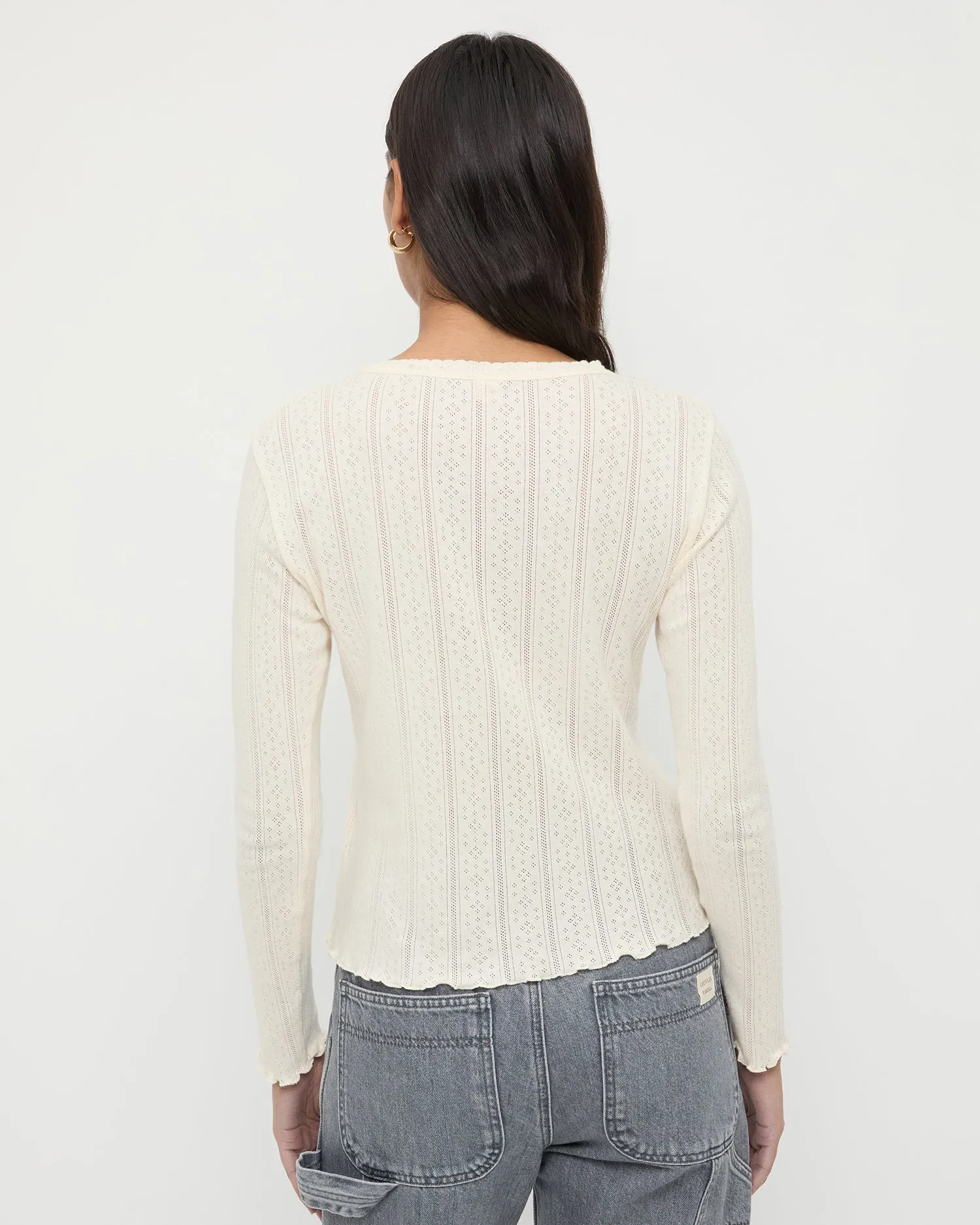 Lolo Pointelle Long-Sleeve Tee sold by Loeffler Randall product image thumbnail 3