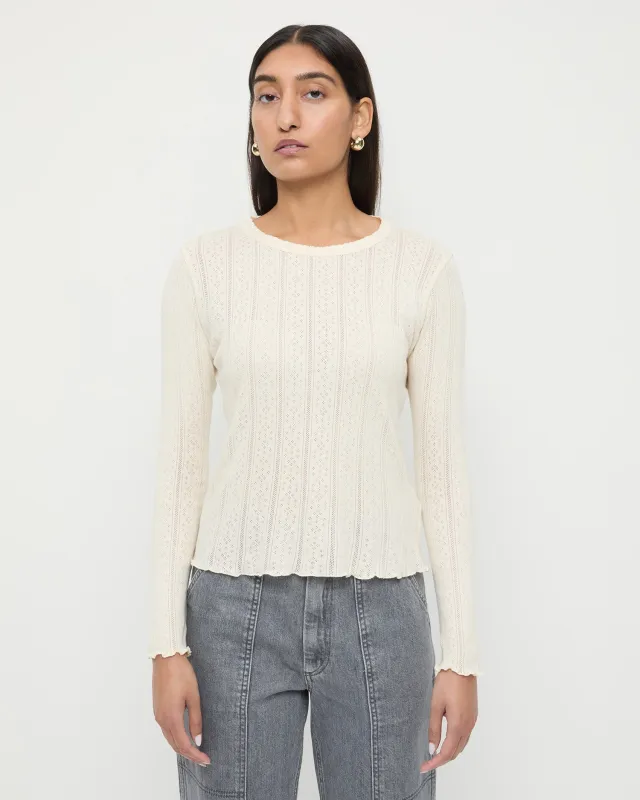 Lolo Pointelle Long-Sleeve Tee sold by Loeffler Randall