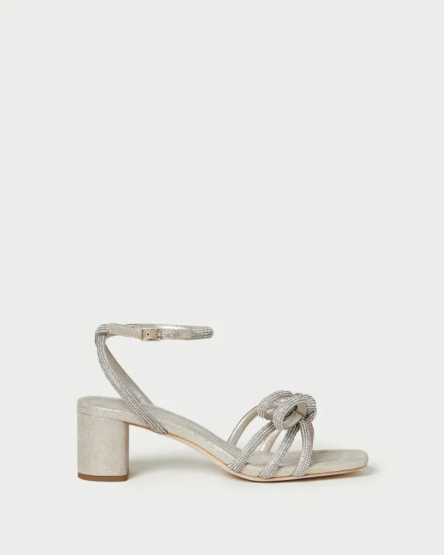 Mikel Cappuccino Bow Mid-Heel Sandal sold by Loeffler Randall