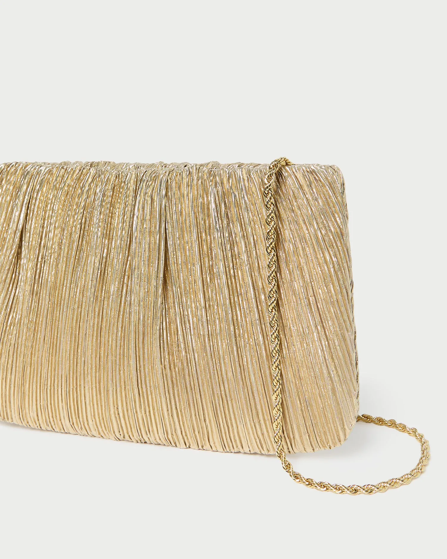 Brit Gold Lamé Pleated Clutch sold by Loeffler Randall product image thumbnail 2