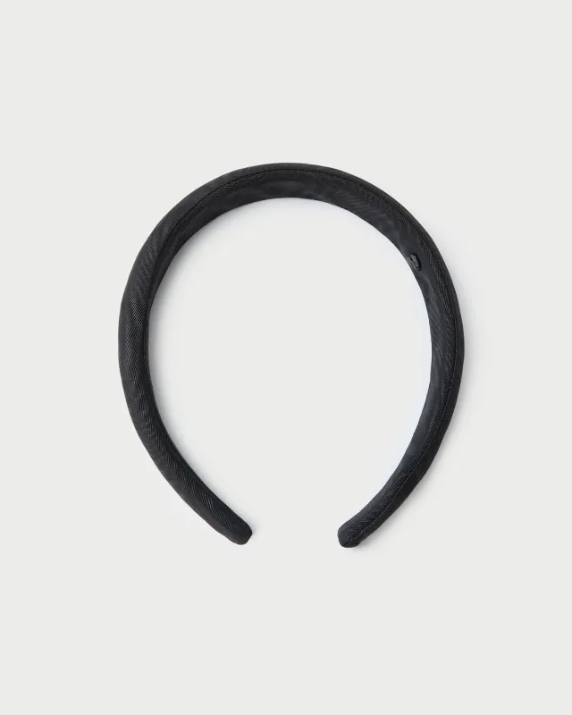 Marina Black Moiré Puffy Headband sold by Loeffler Randall